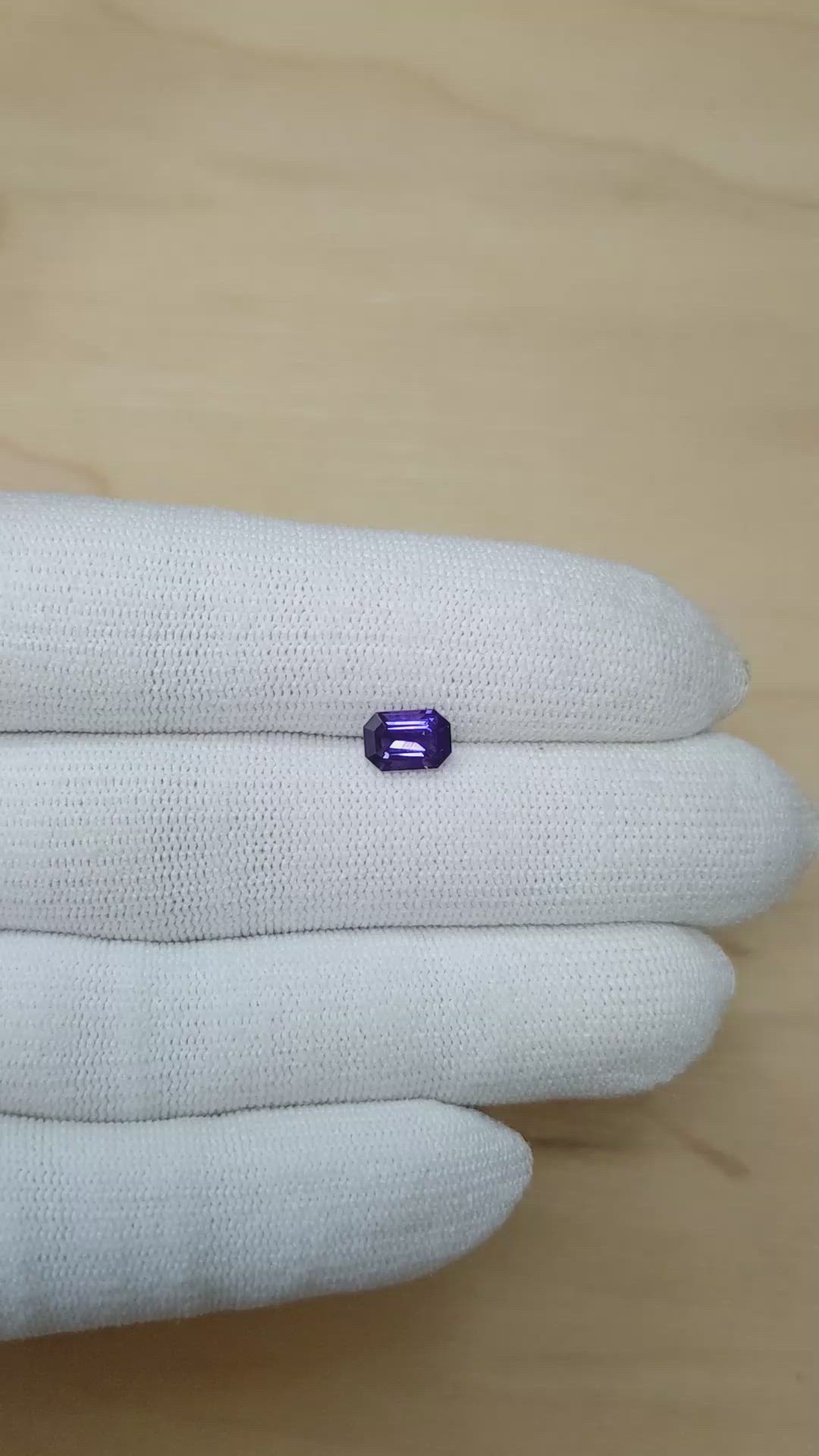 1.53 Ct. Violet Sapphire from Ceylon (Sri Lanka) Size Video