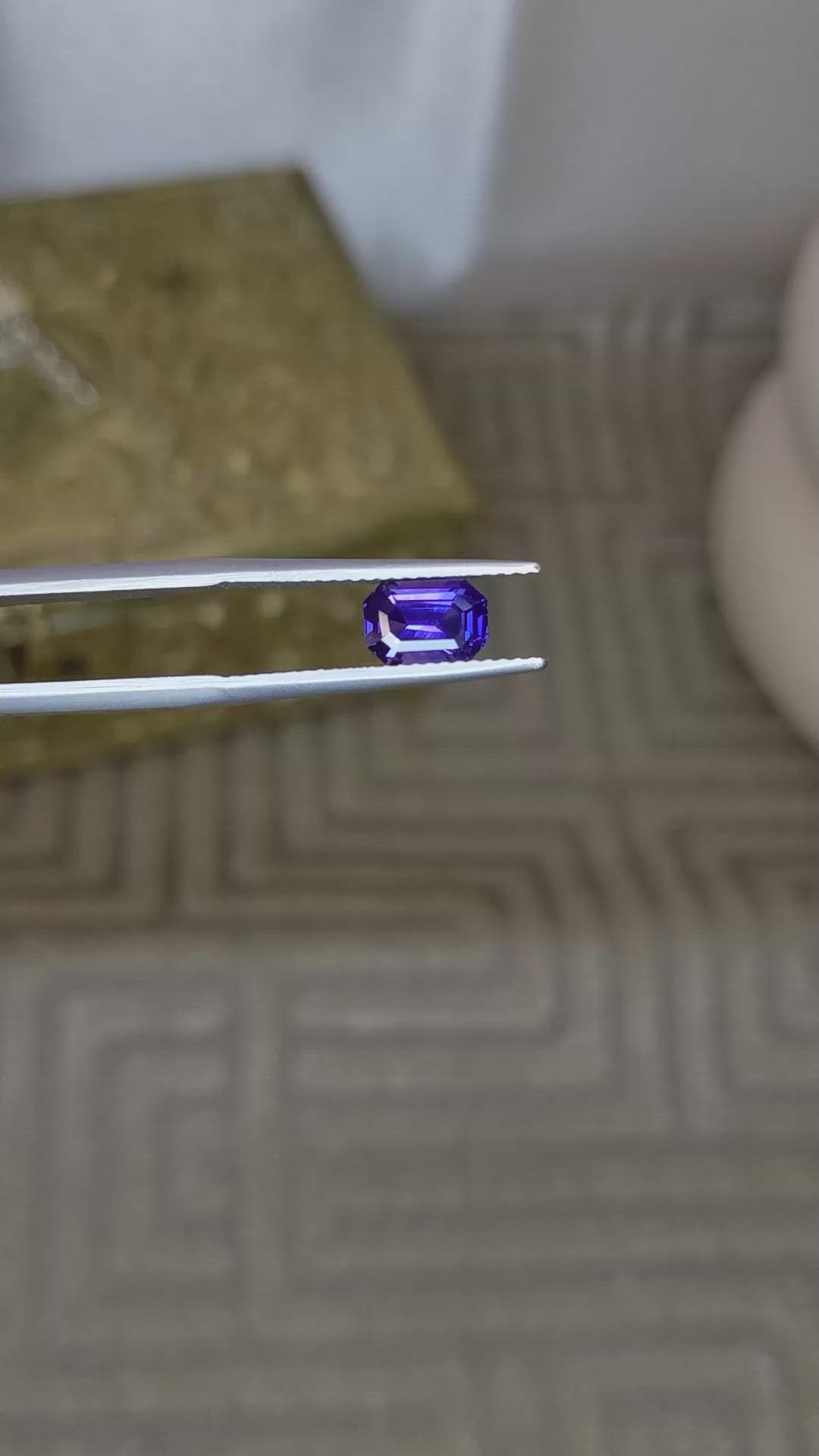 1.53 Ct. Violet Sapphire from Ceylon (Sri Lanka) Size Video