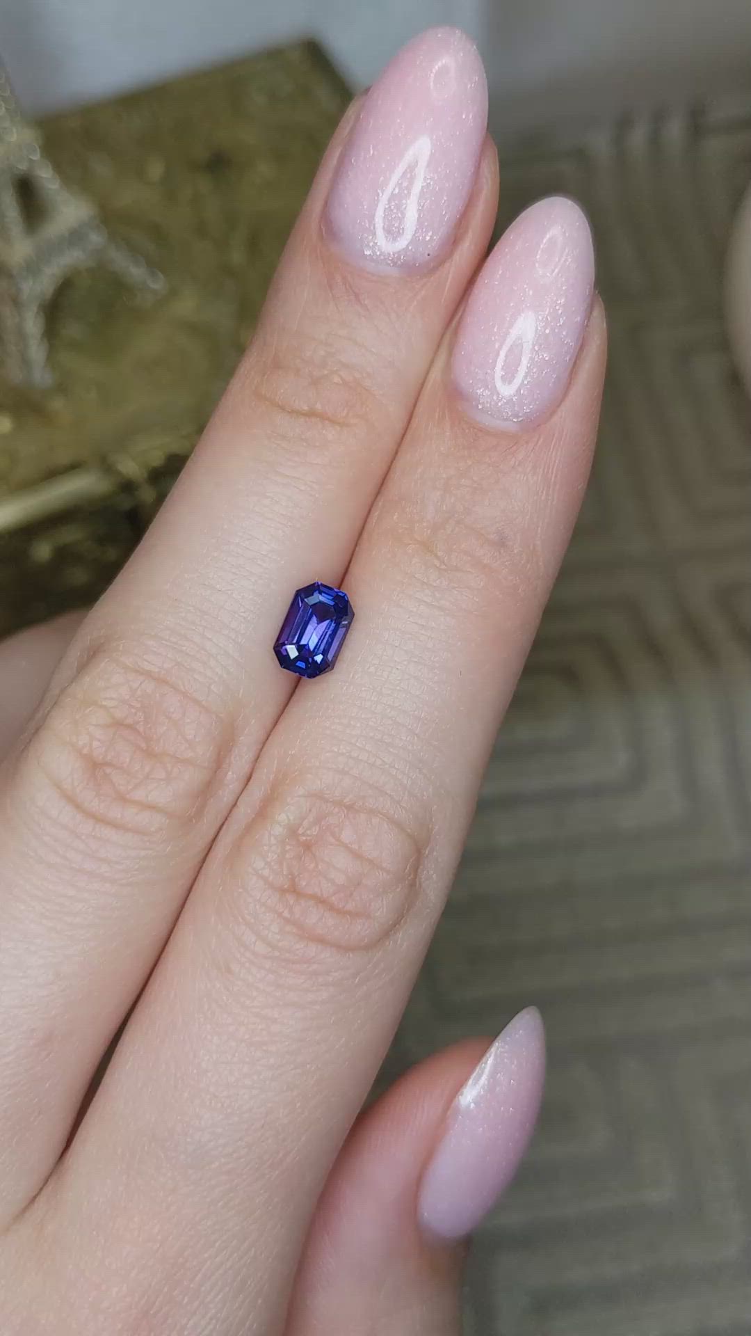 1.53 Ct. Violet Sapphire from Ceylon (Sri Lanka) Size Video