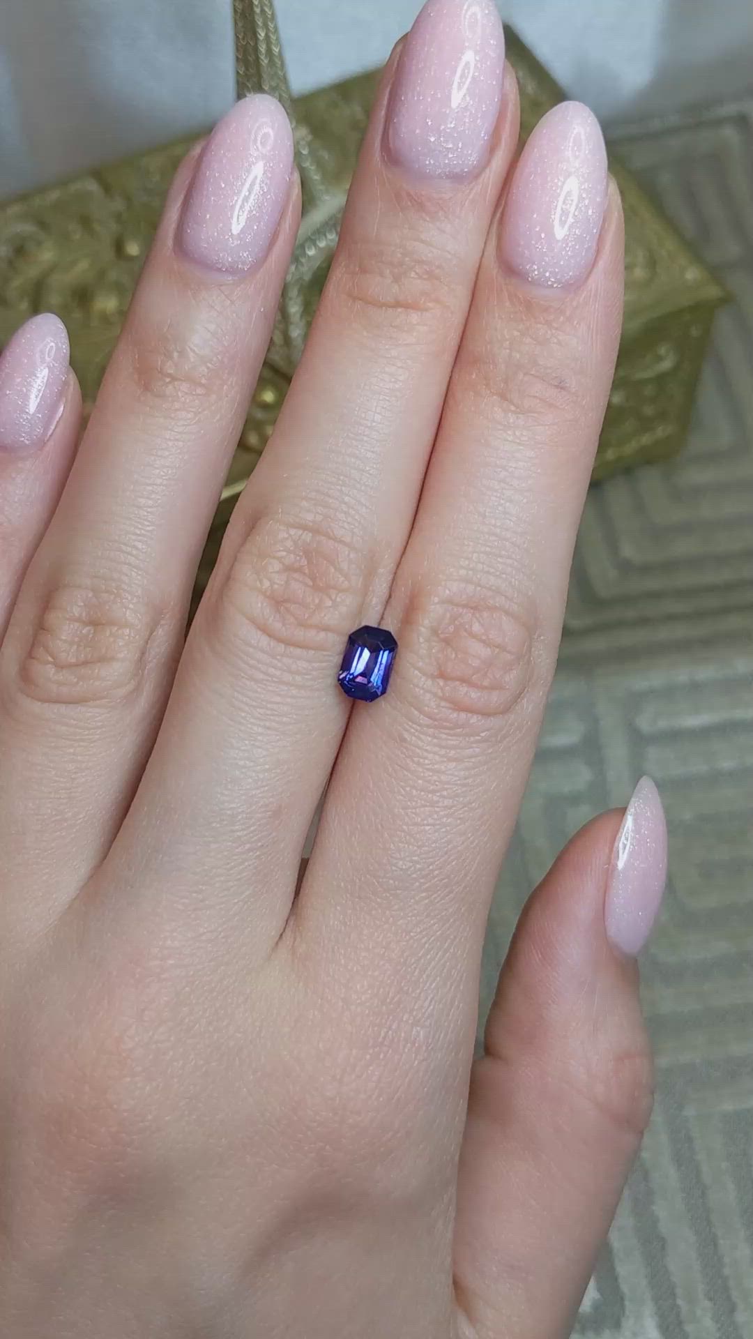 1.53 Ct. Violet Sapphire from Ceylon (Sri Lanka) Size Video