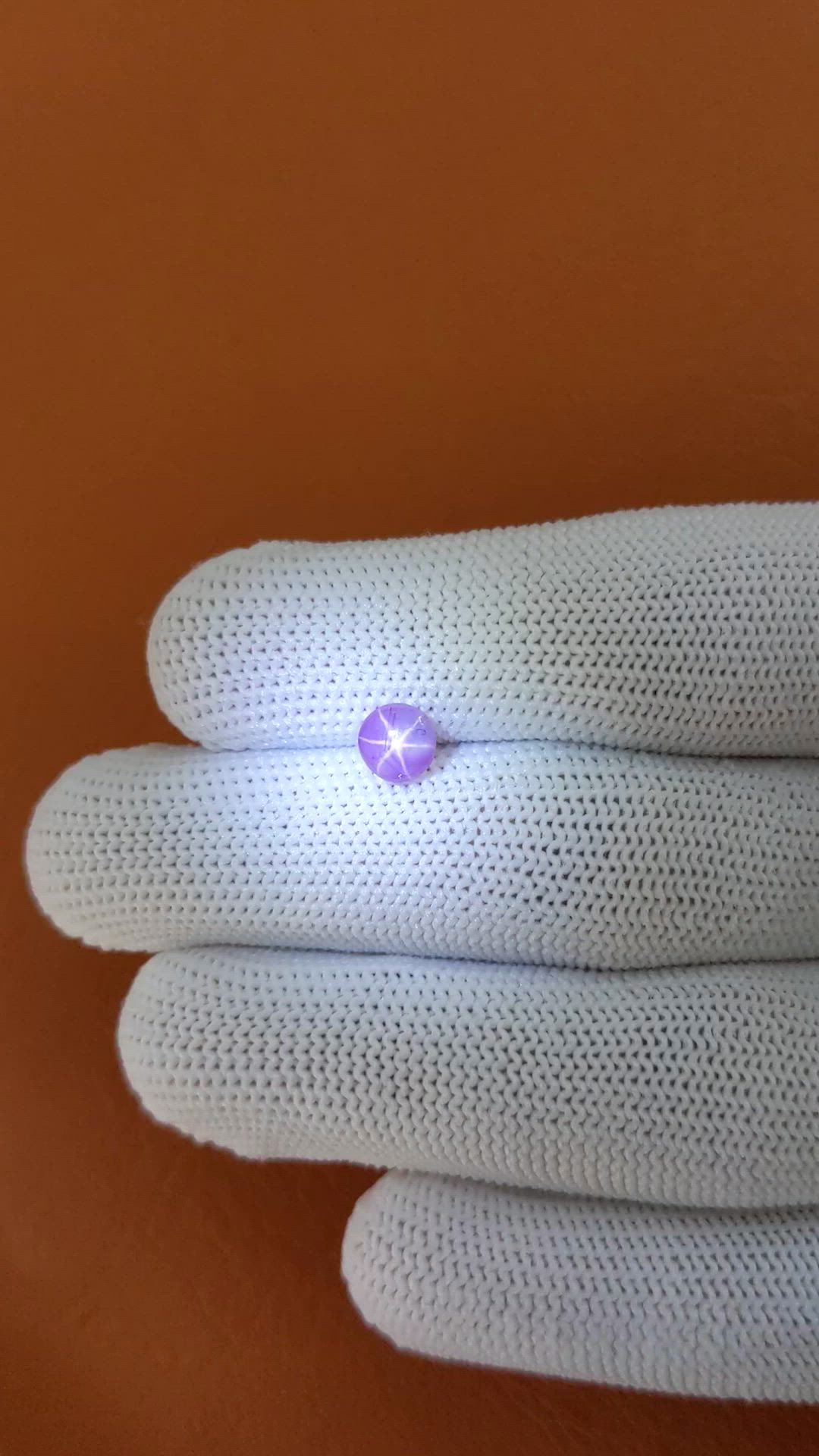 0.97 Ct. Pinkish Purple Star Sapphire from Ceylon (Sri Lanka) Size Video