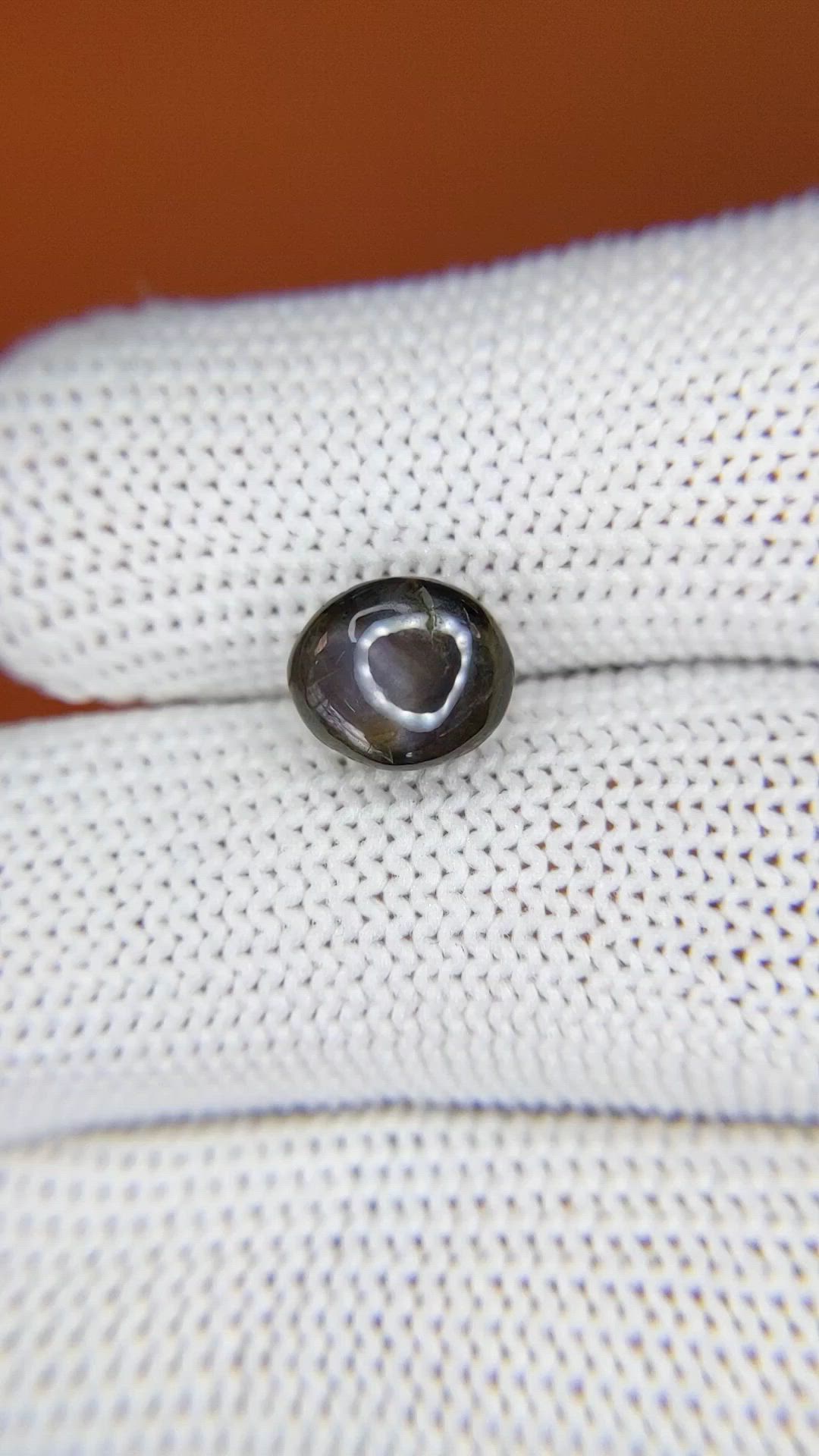 3.86 Ct. Grey Star Sapphire from Ceylon (Sri Lanka) Size Video