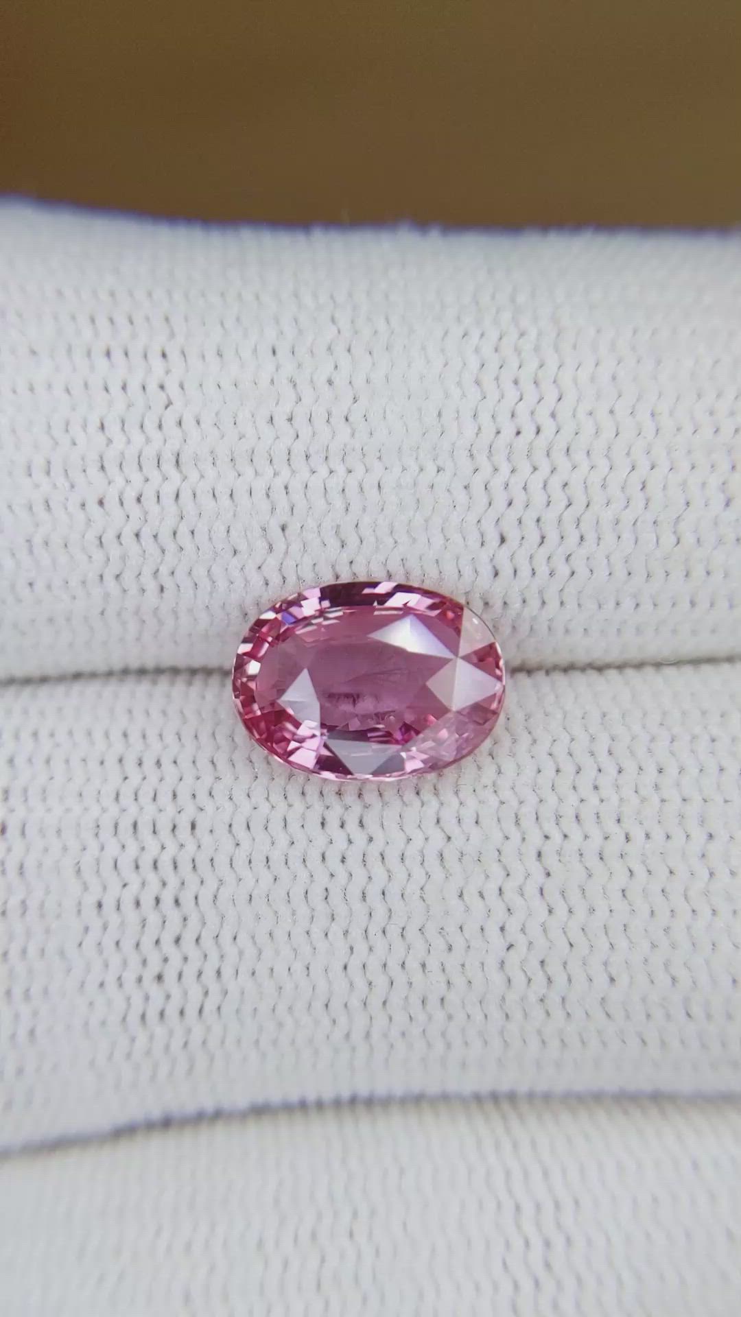 3.02 Ct. Pink Sapphire from Ceylon (Sri Lanka) Size Video