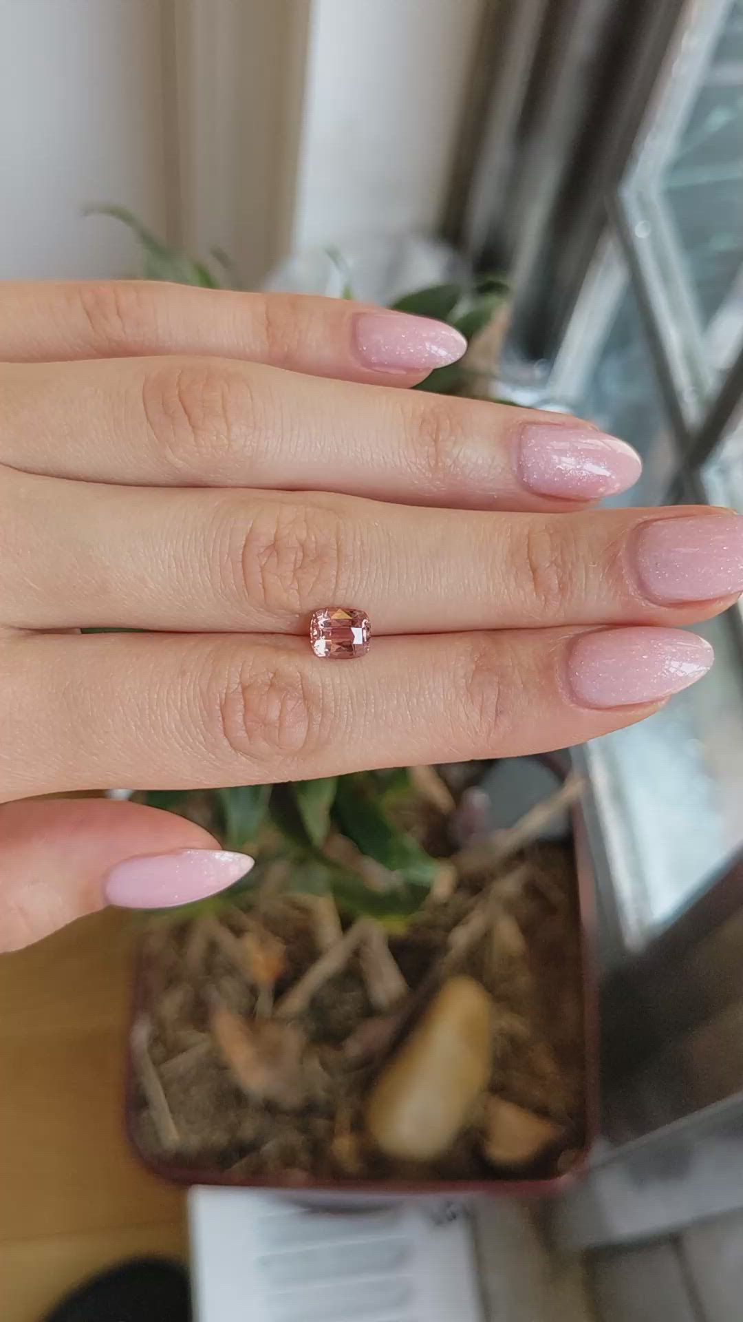 1.84 Ct. Padparadscha Sapphire from Ceylon (Sri Lanka) Size Video
