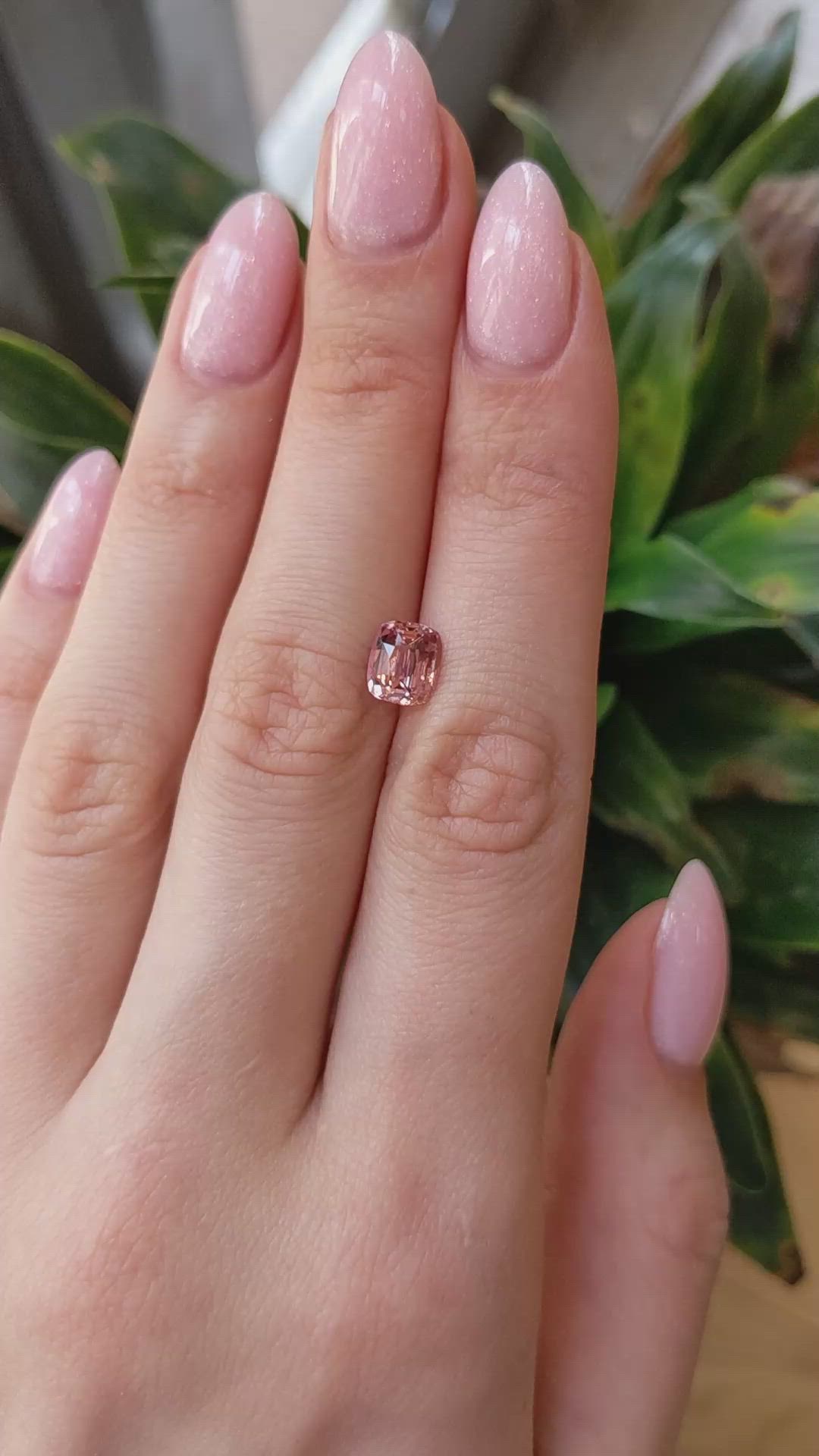 1.84 Ct. Padparadscha Sapphire from Ceylon (Sri Lanka) Size Video