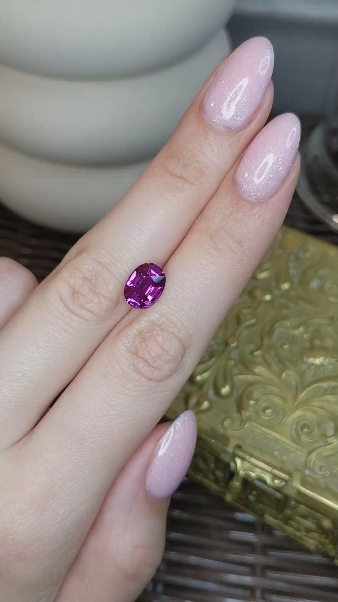 3.02 Ct. Pinkish Purple Sapphire from Ceylon (Sri Lanka) Size Video