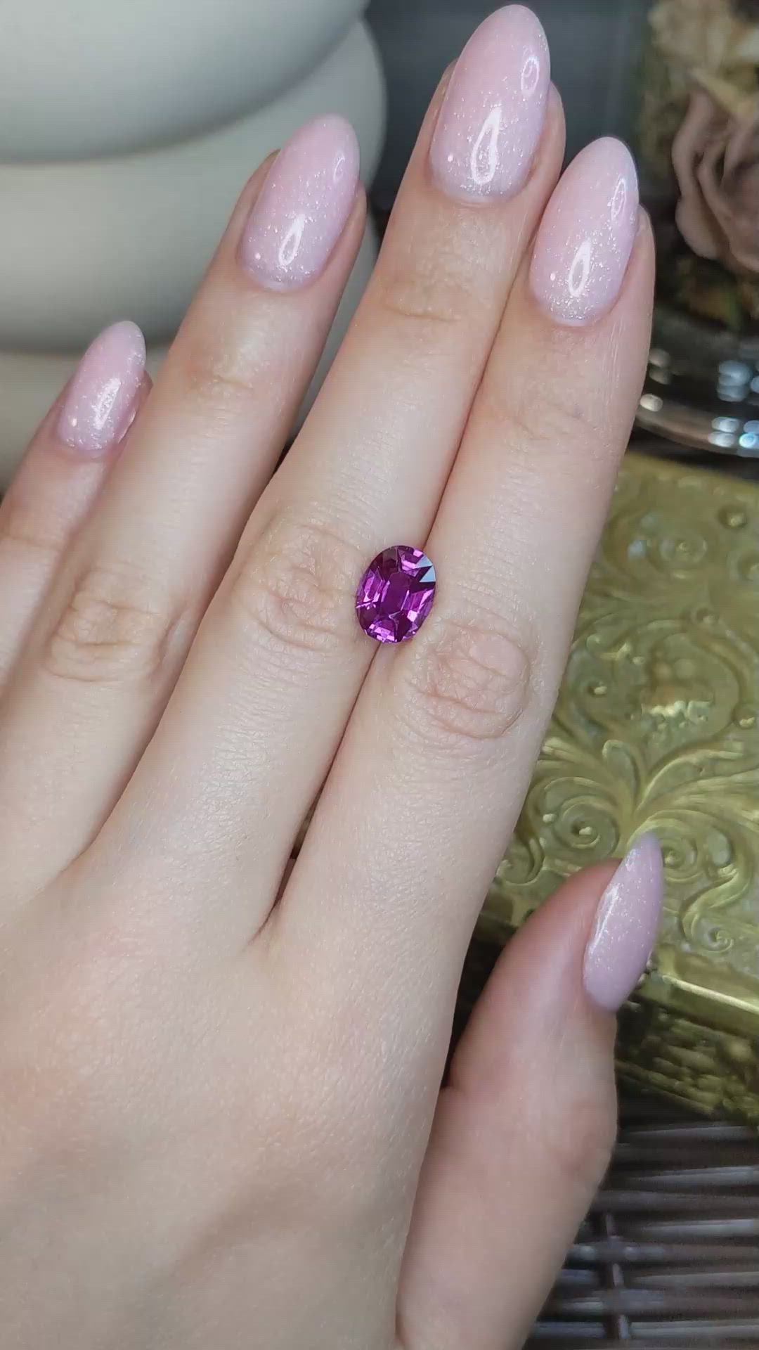3.02 Ct. Pinkish Purple Sapphire from Ceylon (Sri Lanka) Size Video