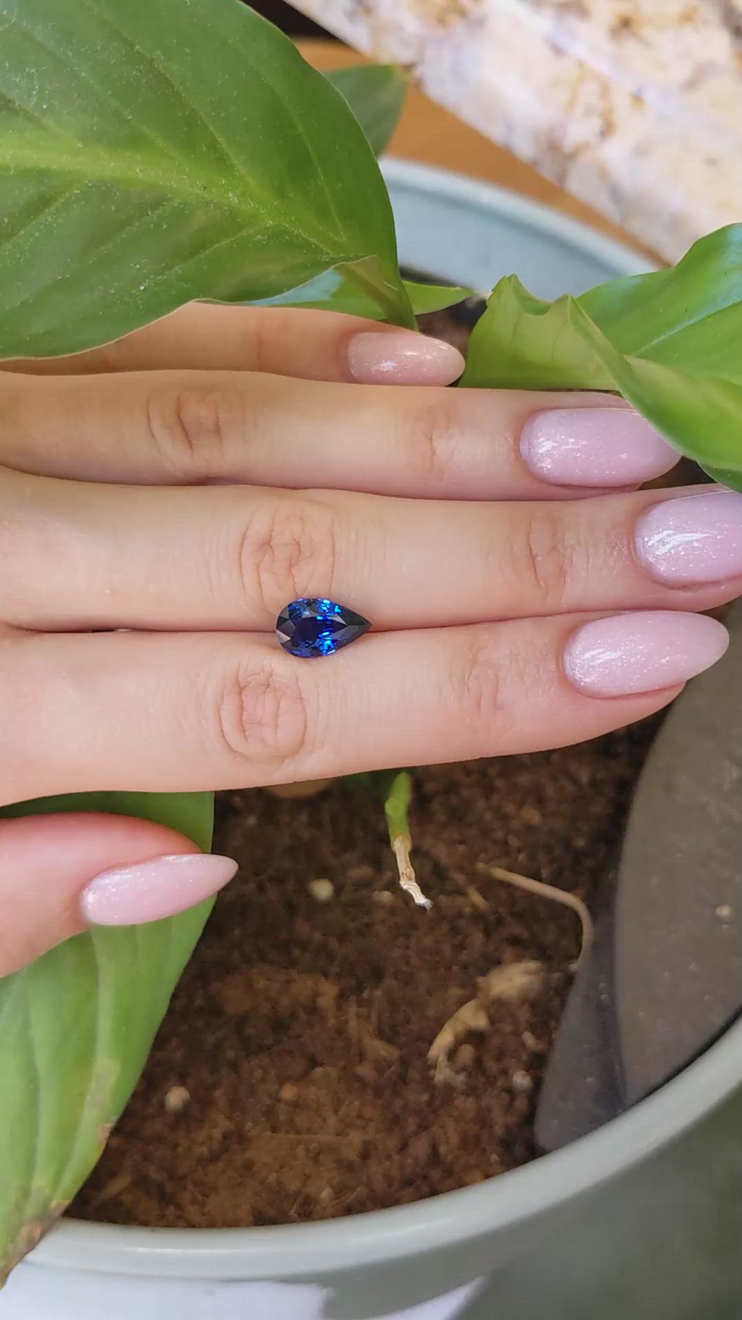 3.03 Ct. Blue Sapphire from Ceylon (Sri Lanka) Size Video