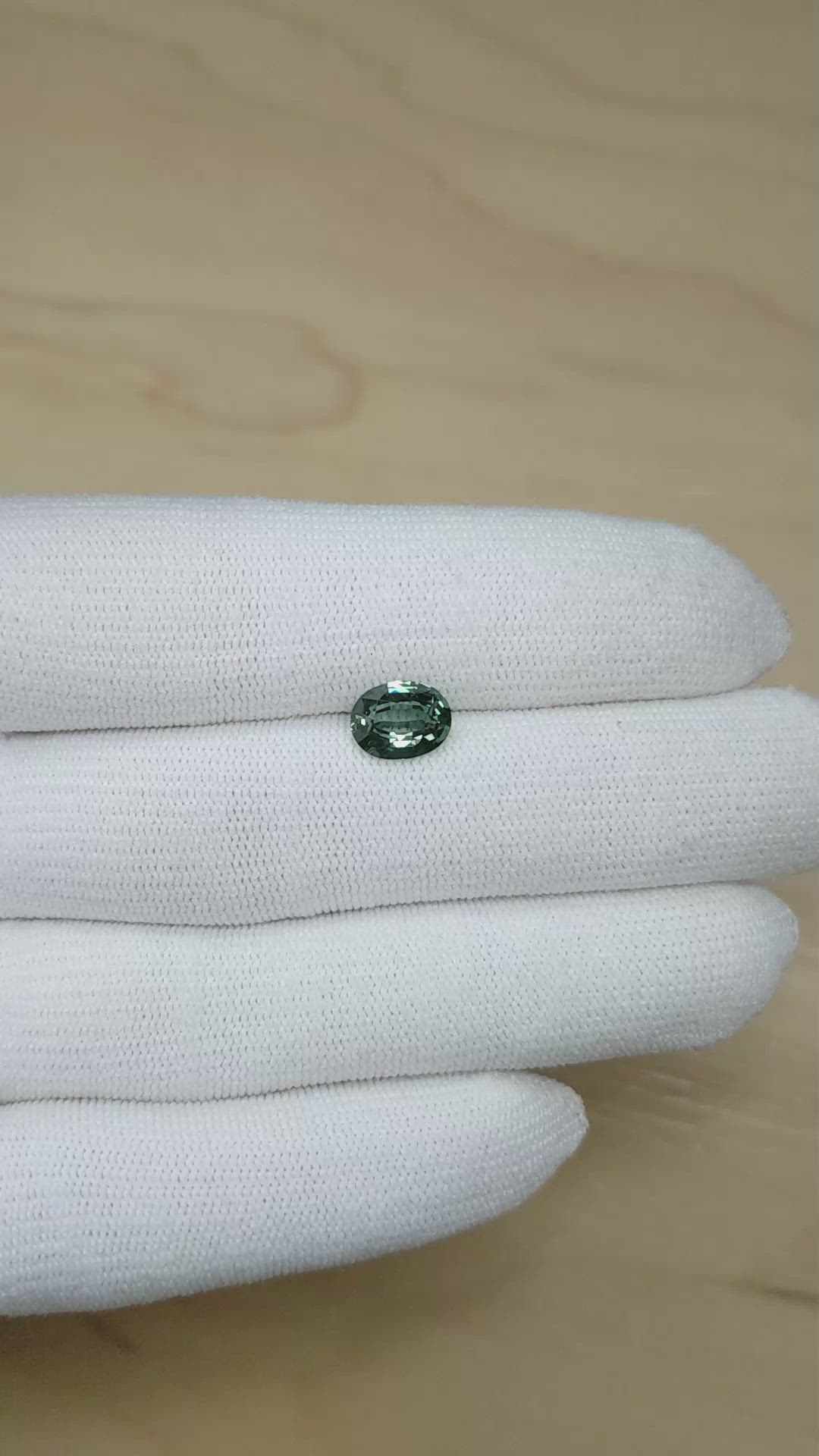 2.05 Ct. Bluish Green Sapphire from Madagascar Size Video