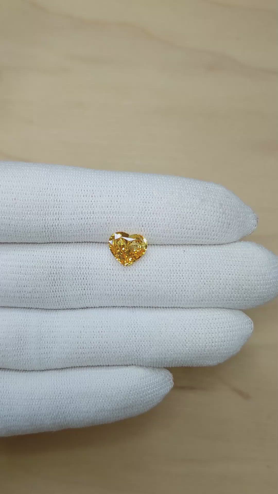 3.12 Ct. Orangish Yellow Sapphire from Ceylon (Sri Lanka) Size Video