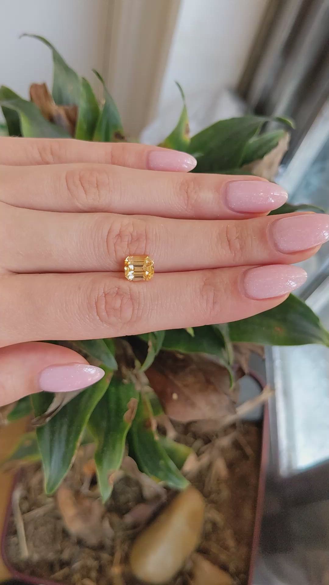 3.54 Ct. Peach Sapphire from Ceylon (Sri Lanka) Size Video