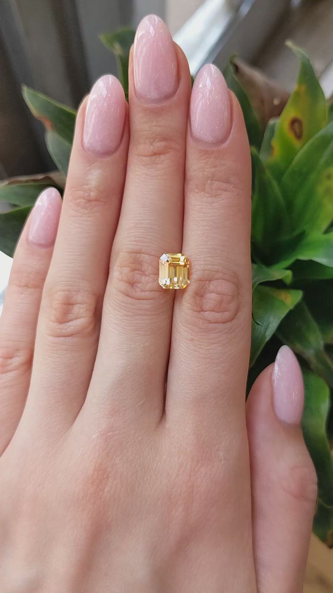 3.54 Ct. Peach Sapphire from Ceylon (Sri Lanka) Size Video