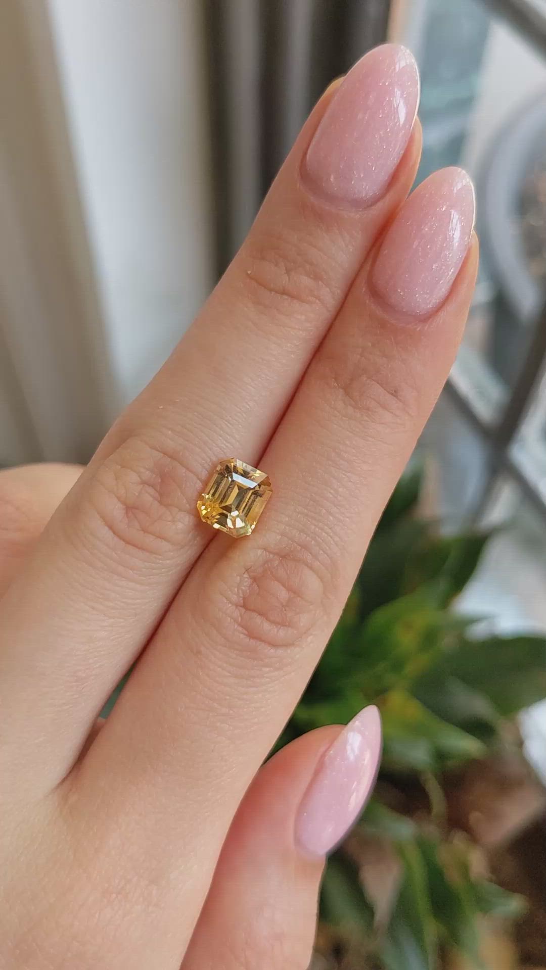 3.54 Ct. Peach Sapphire from Ceylon (Sri Lanka) Size Video