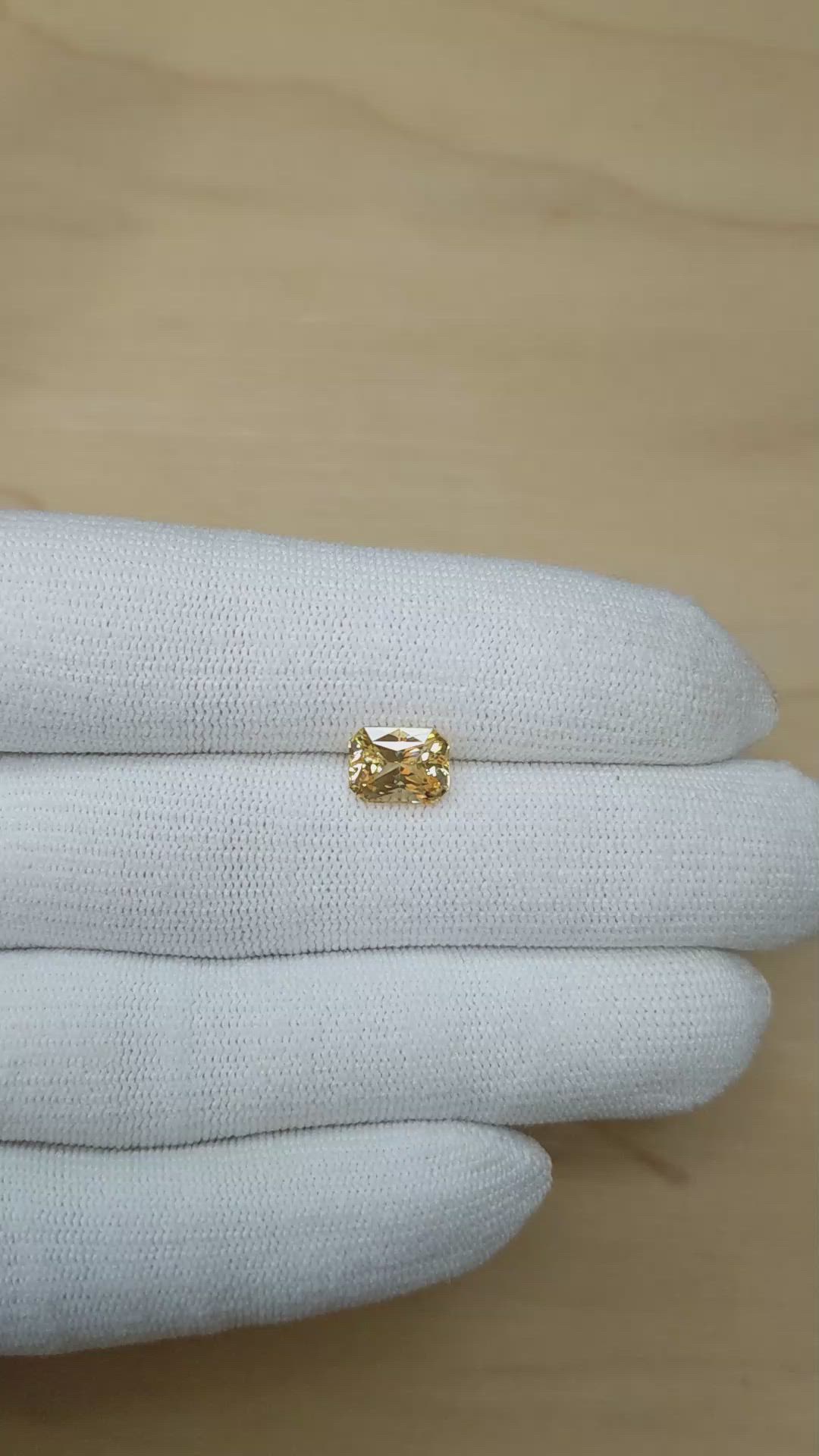 2.99 Ct. Peach Sapphire from Ceylon (Sri Lanka) Size Video