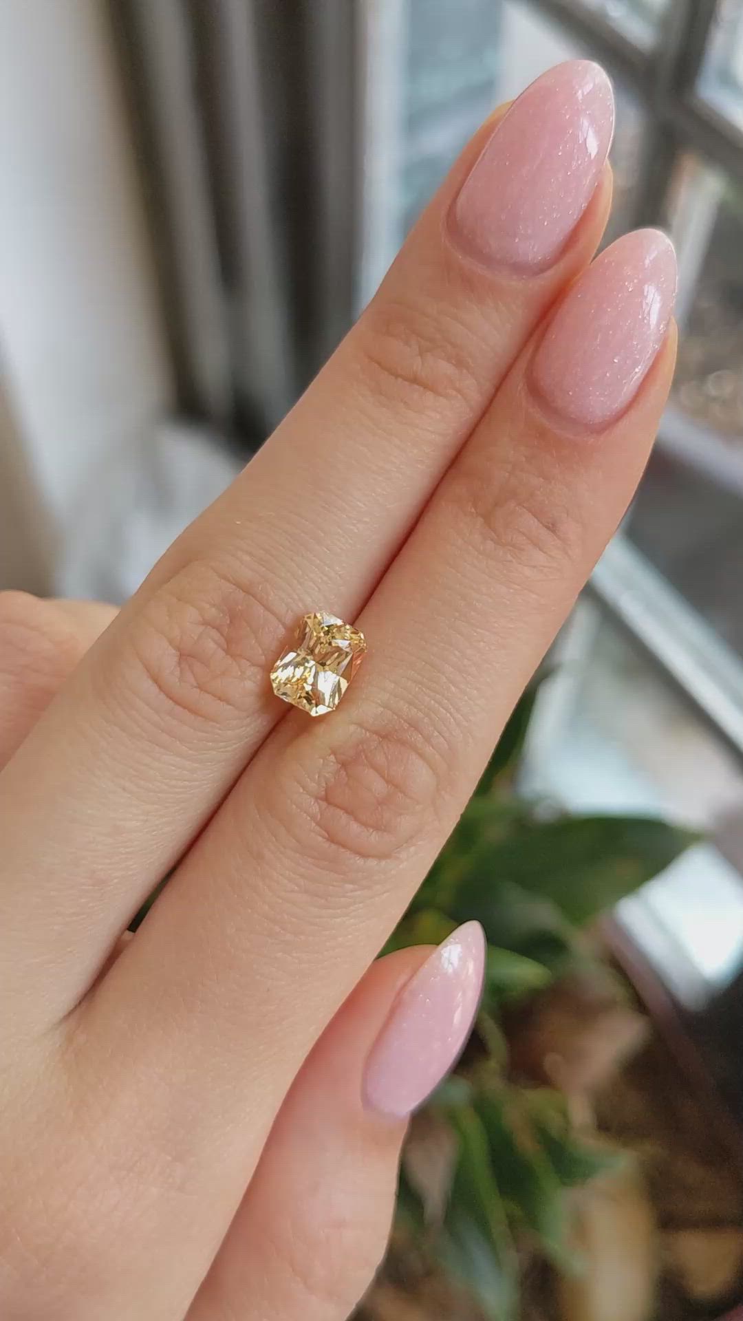 2.99 Ct. Peach Sapphire from Ceylon (Sri Lanka) Size Video