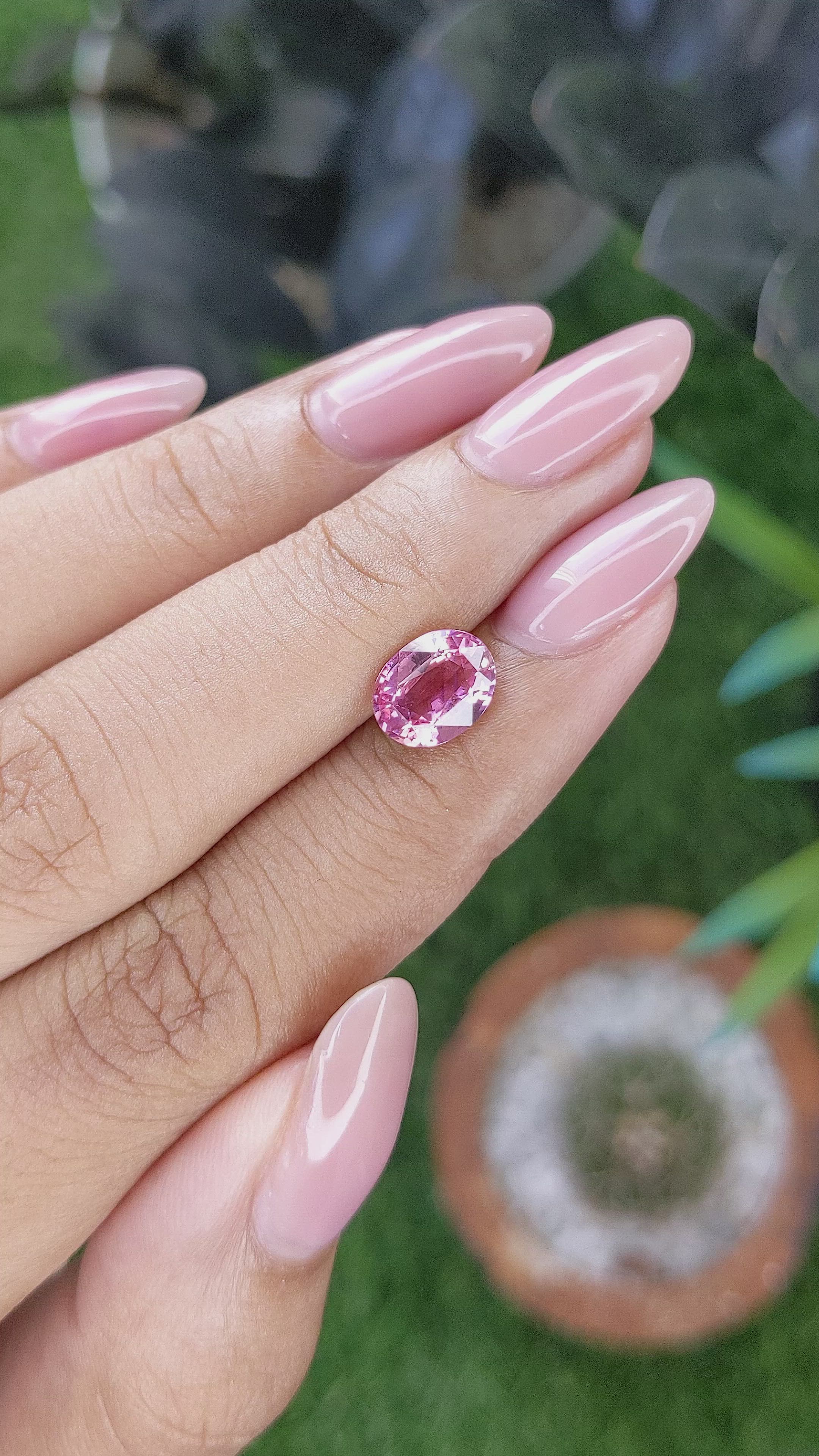2.07 Ct. Purplish Pink Sapphire from Tanzania Size Video