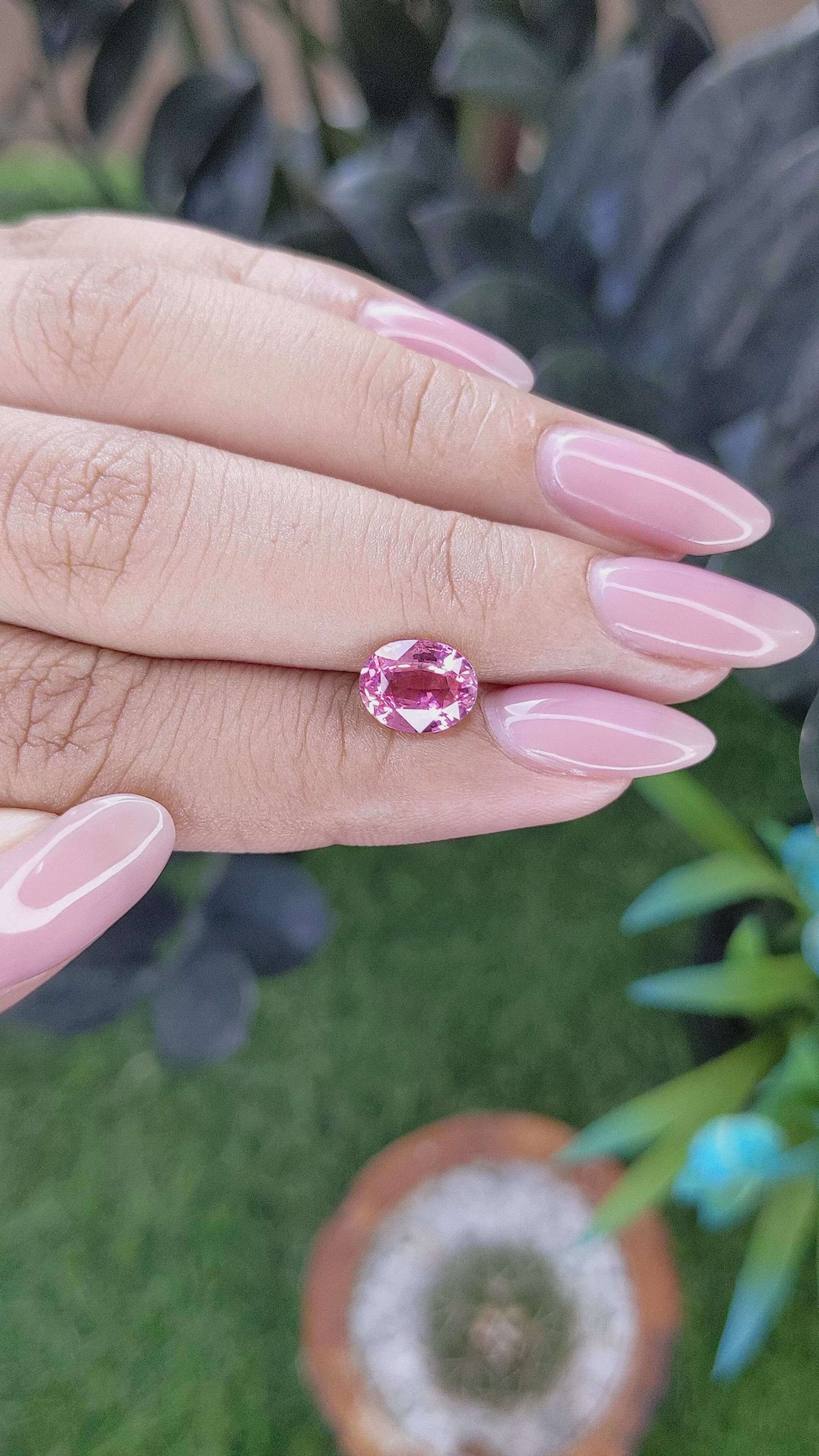 2.07 Ct. Purplish Pink Sapphire from Tanzania Size Video