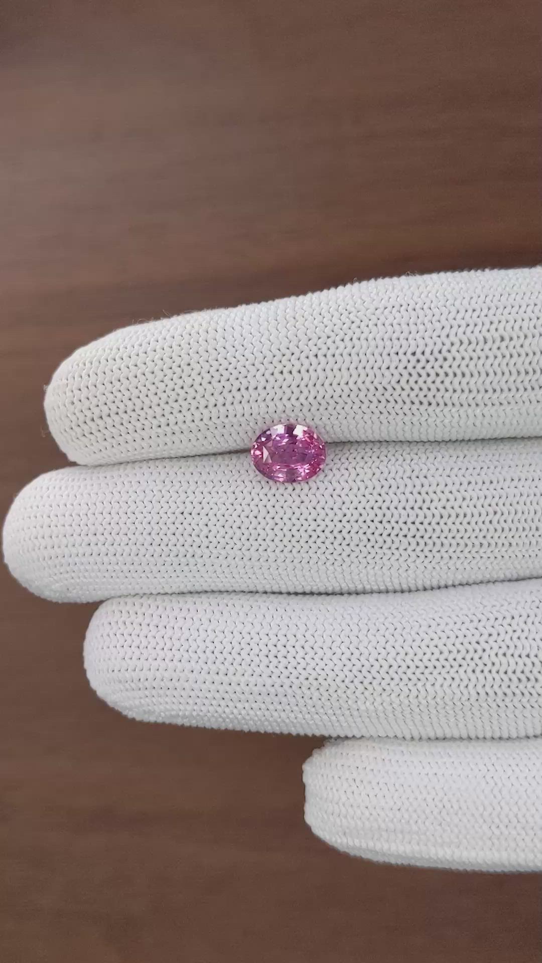 2.07 Ct. Purplish Pink Sapphire from Tanzania Size Video