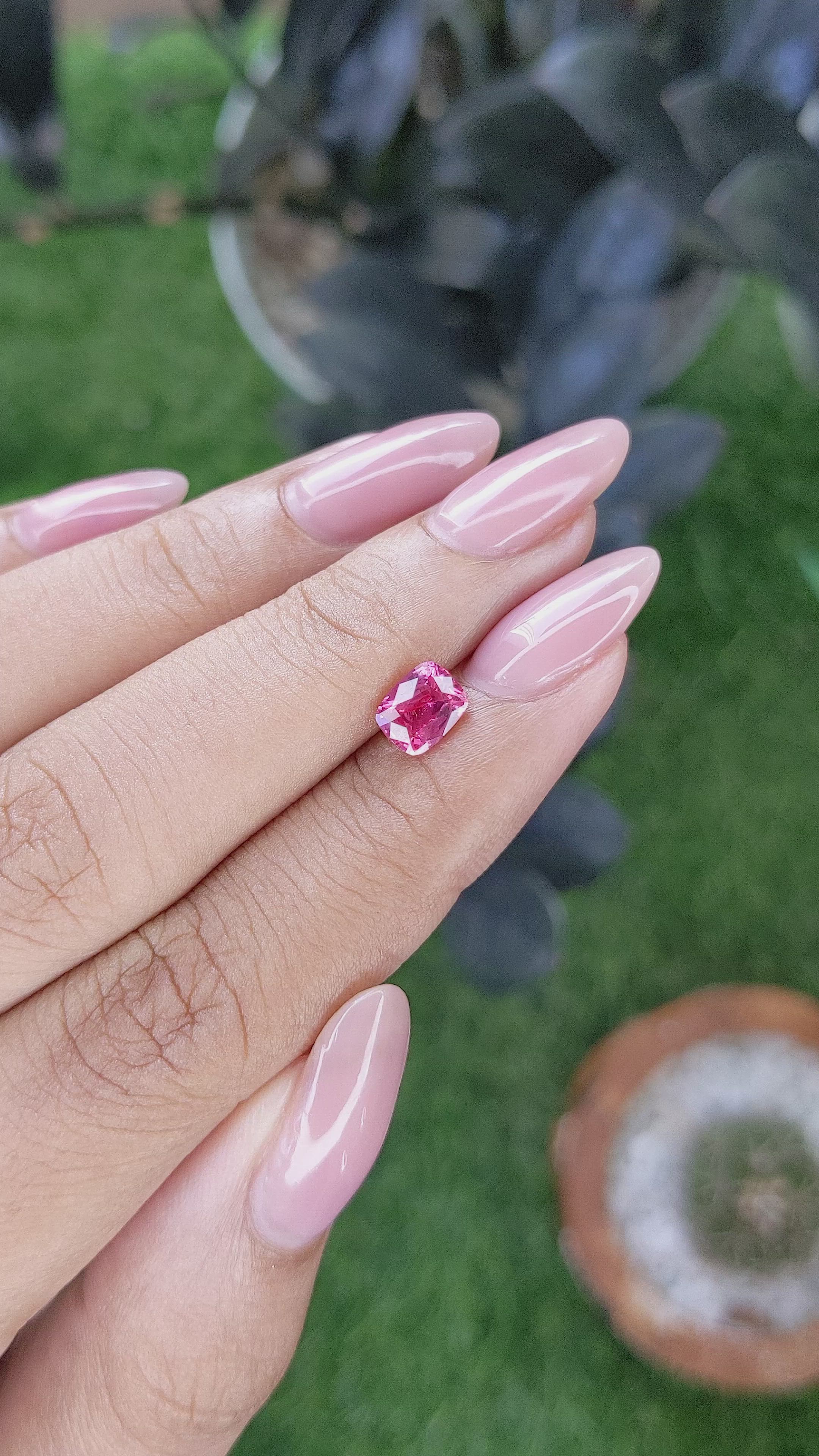 1.11 Ct. Reddish Pink Sapphire from Tanzania Size Video