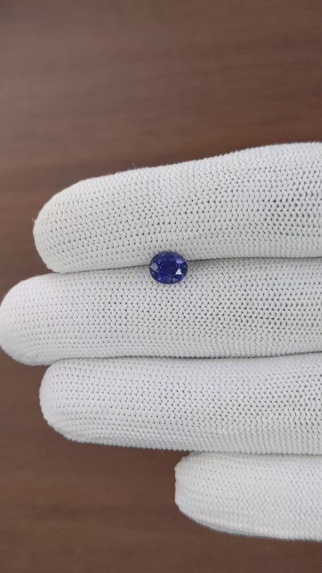 1.17 Ct. Purplish Blue Sapphire from Tanzania Size Video