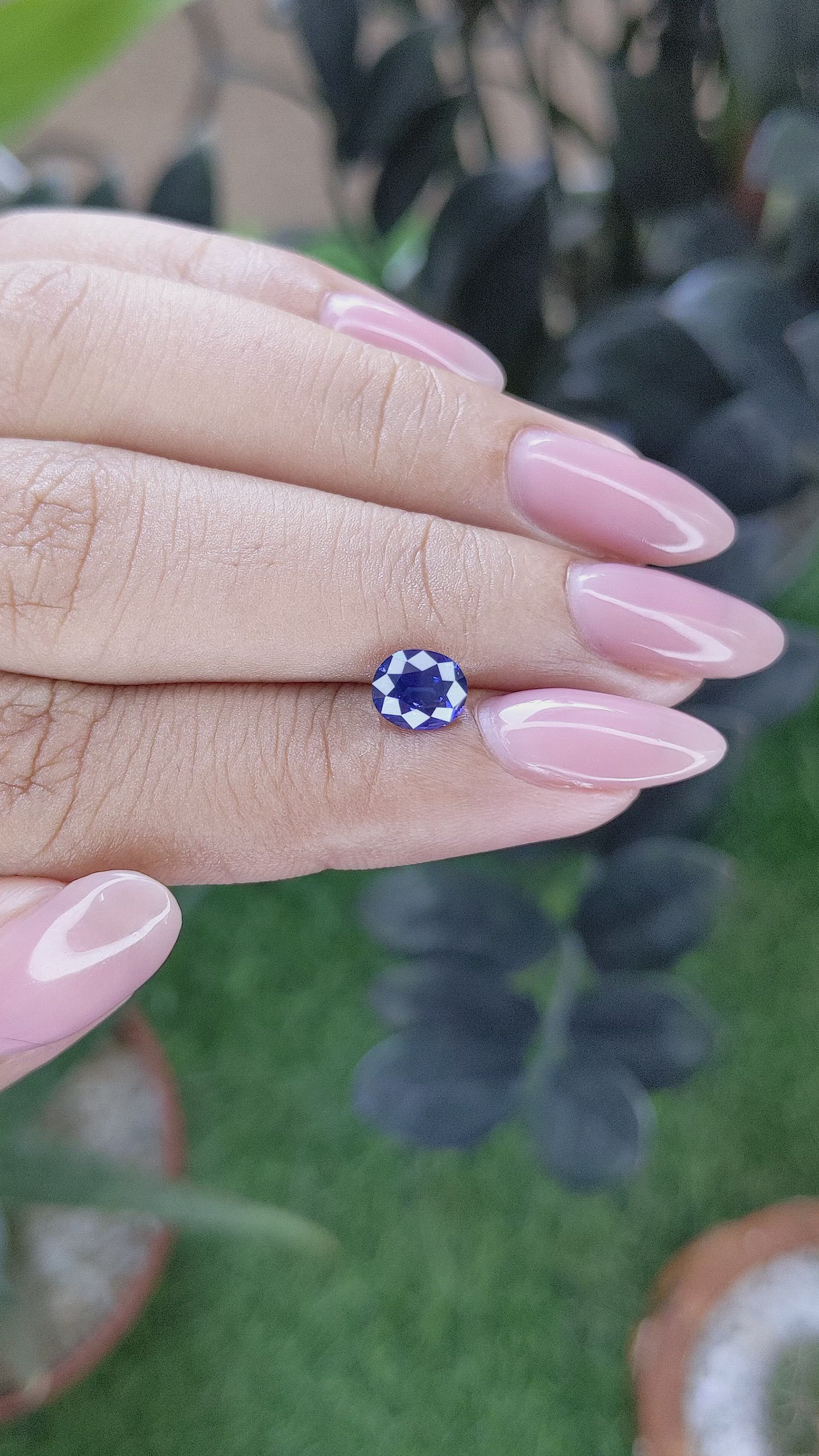 1.17 Ct. Purplish Blue Sapphire from Tanzania Size Video