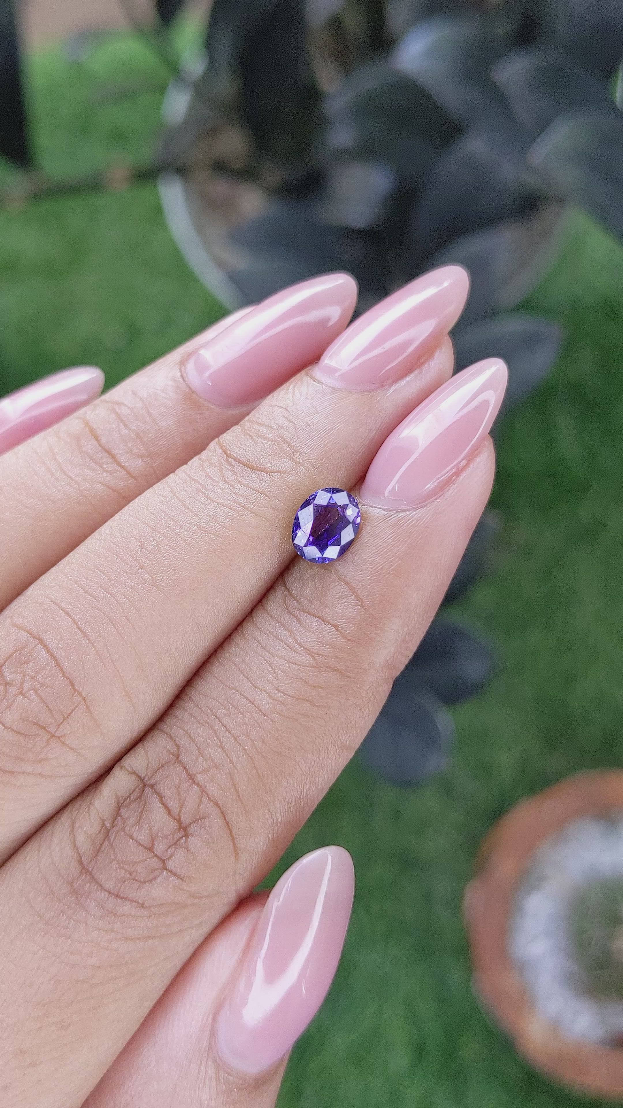1.05 Ct. Purplish Blue Sapphire from Tanzania Size Video