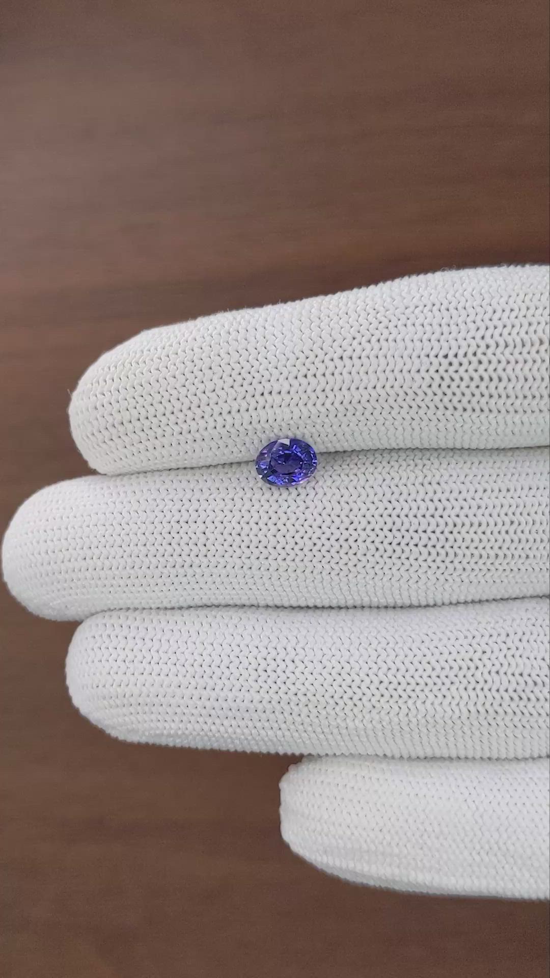 1.05 Ct. Purplish Blue Sapphire from Tanzania Size Video
