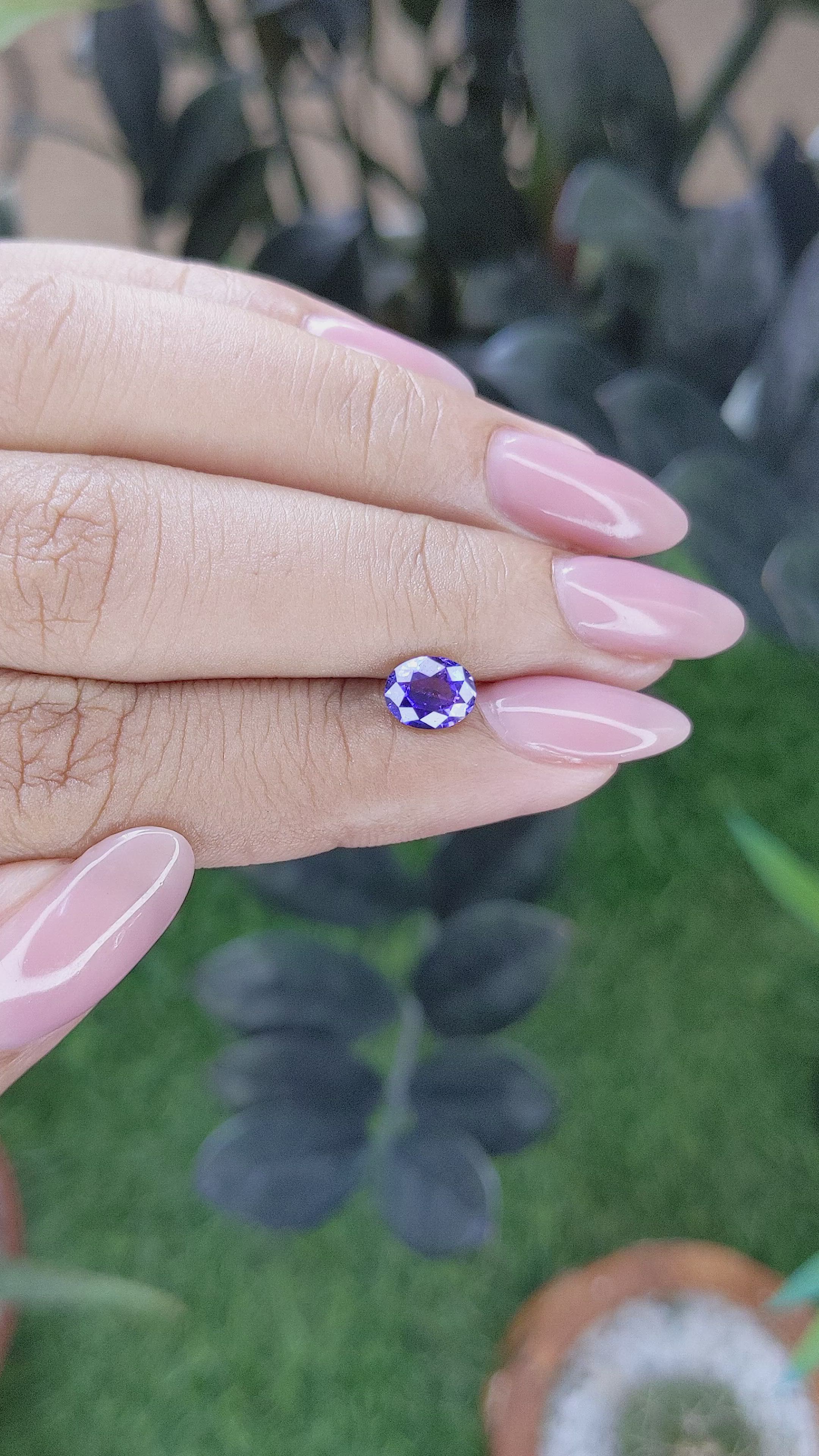 1.05 Ct. Purplish Blue Sapphire from Tanzania Size Video