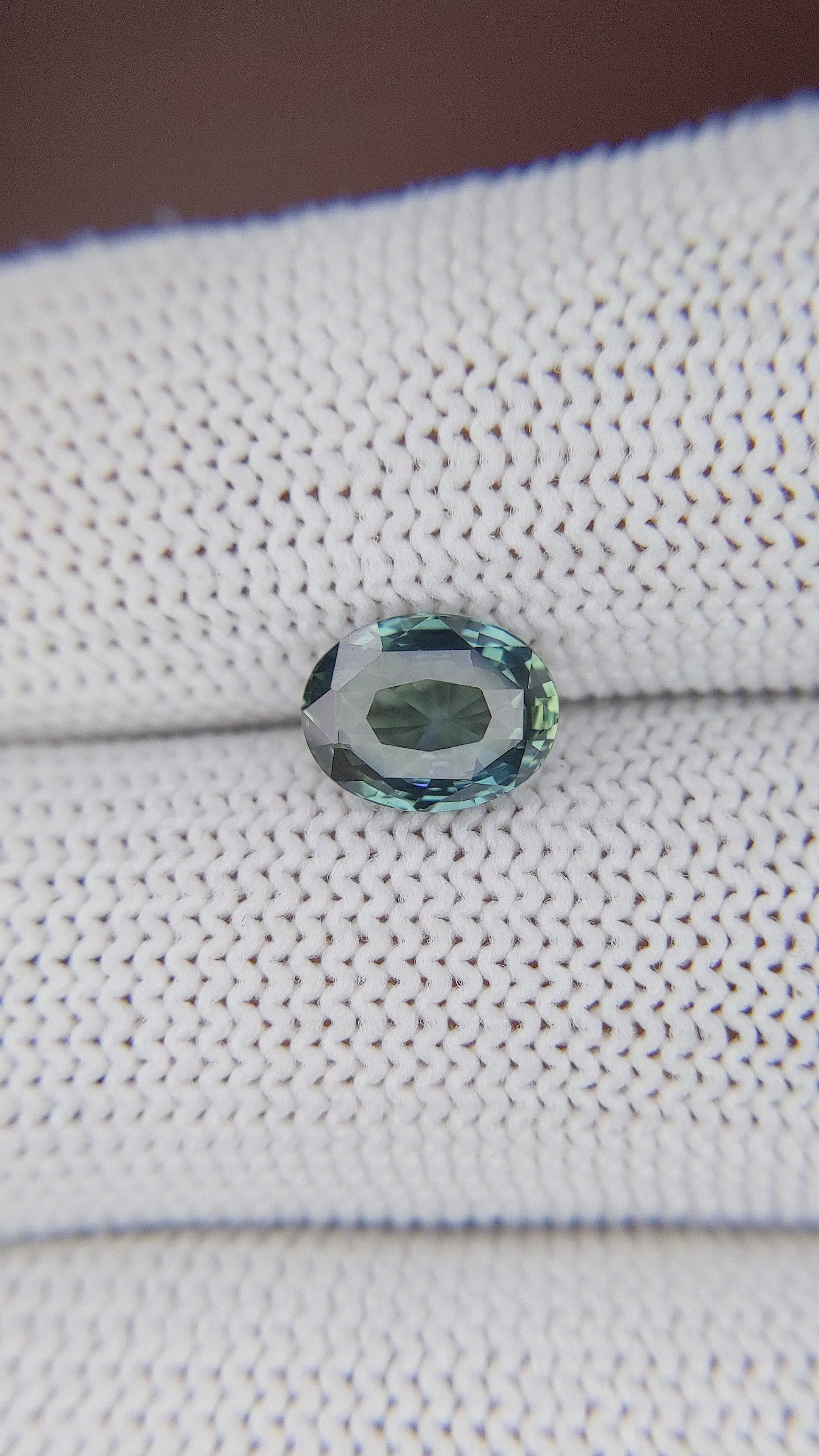 2.07 Ct. Bluish Green Sapphire from Madagascar Size Video