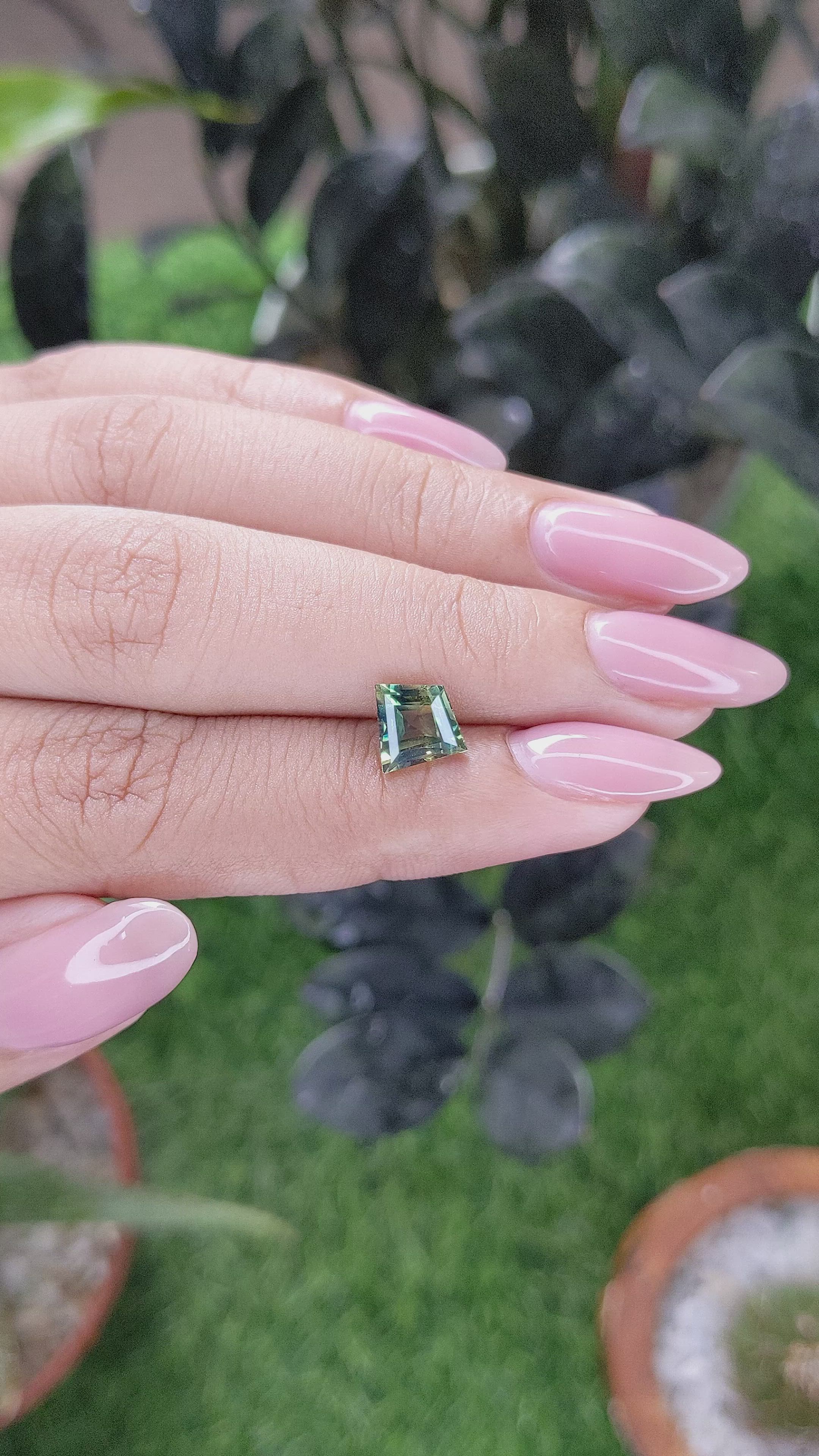 2.06 Ct. Yellowish Green Sapphire from Madagascar Size Video
