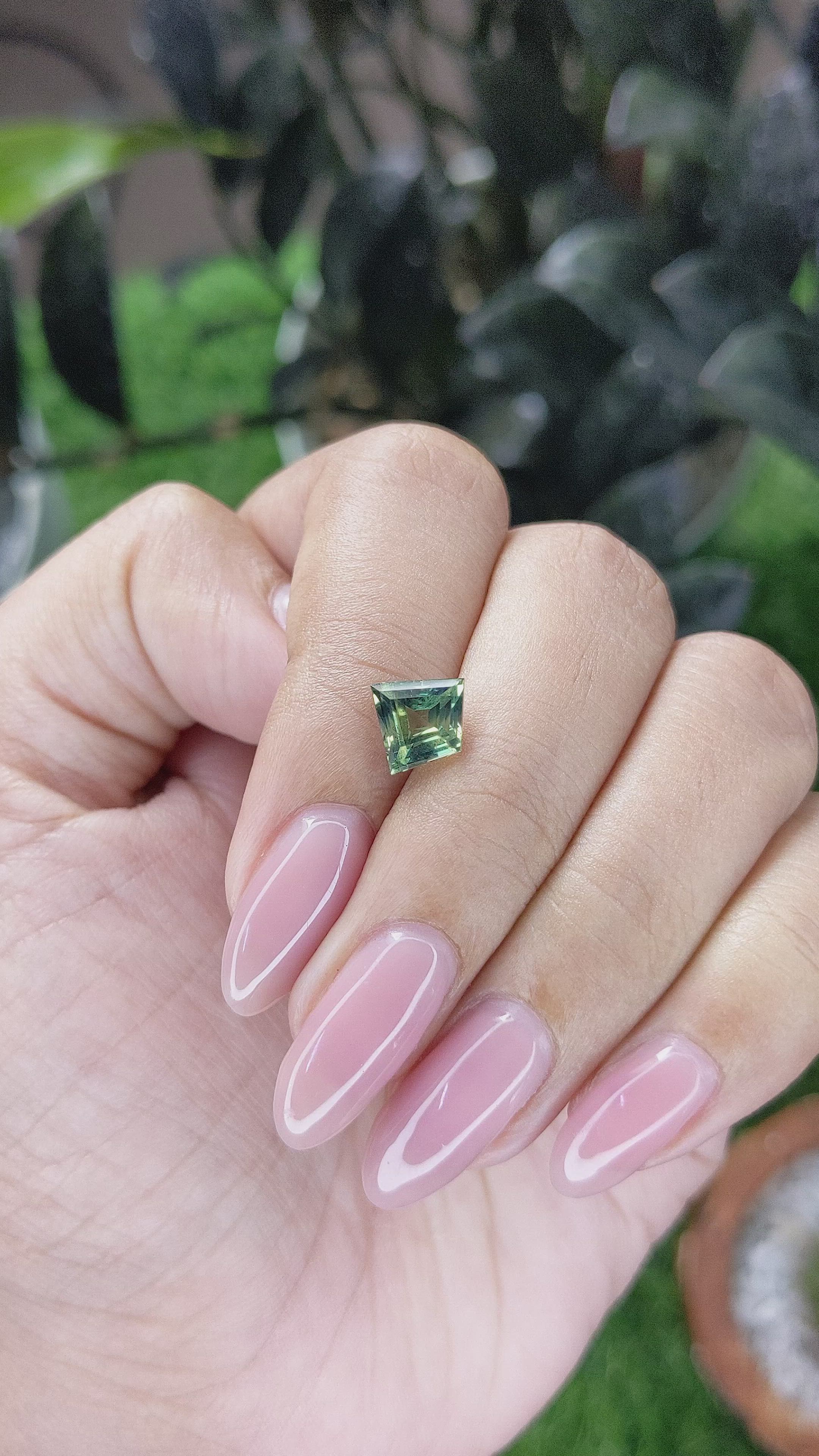 2.06 Ct. Yellowish Green Sapphire from Madagascar Size Video