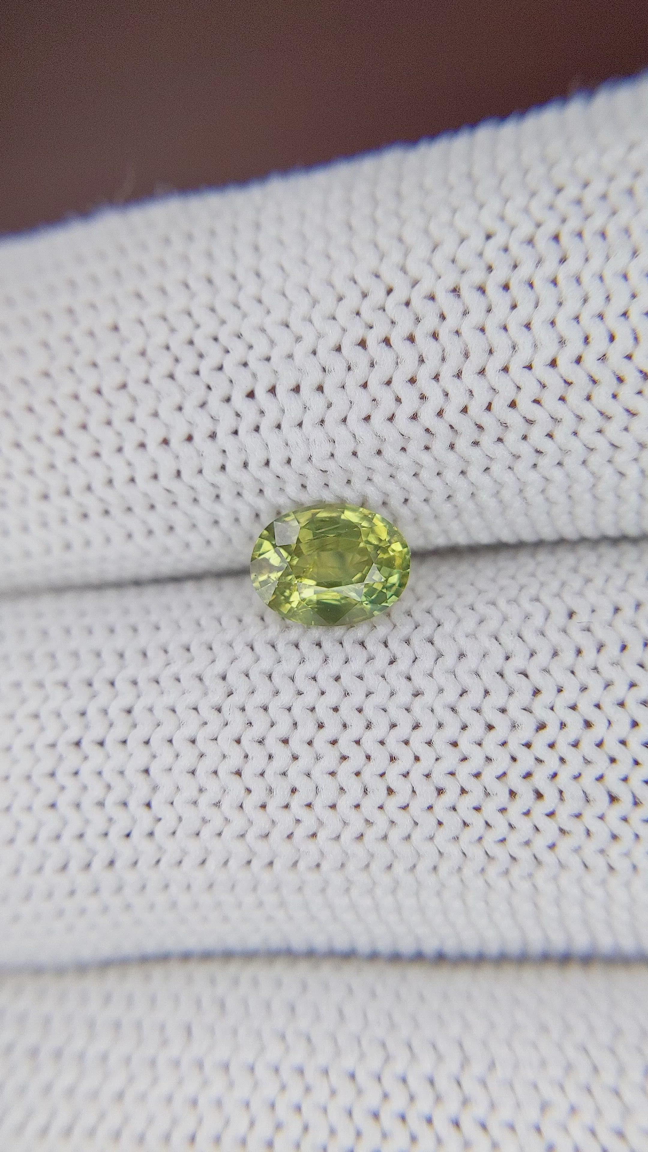 1.08 Ct. Yellowish Green Sapphire from Madagascar Size Video