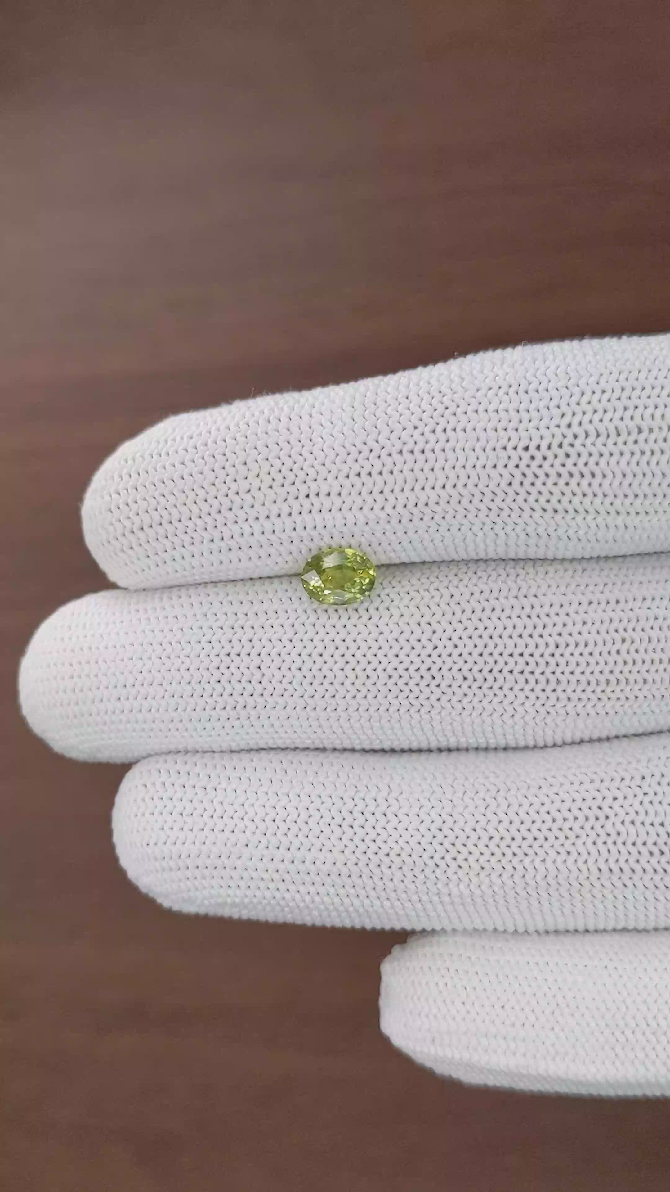 1.08 Ct. Yellowish Green Sapphire from Madagascar Size Video
