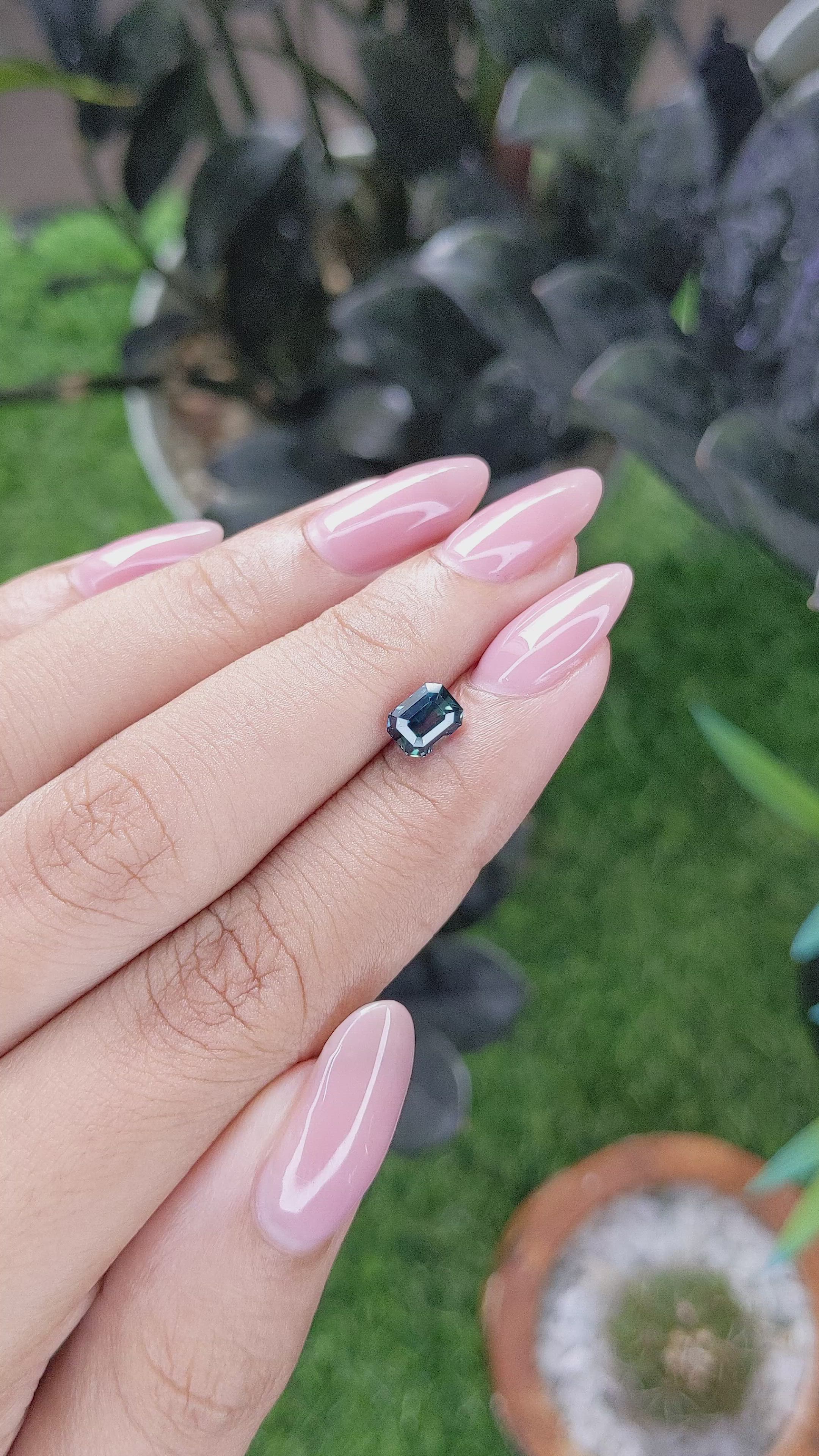 1.18 Ct. Greenish Blue Sapphire from Madagascar Size Video
