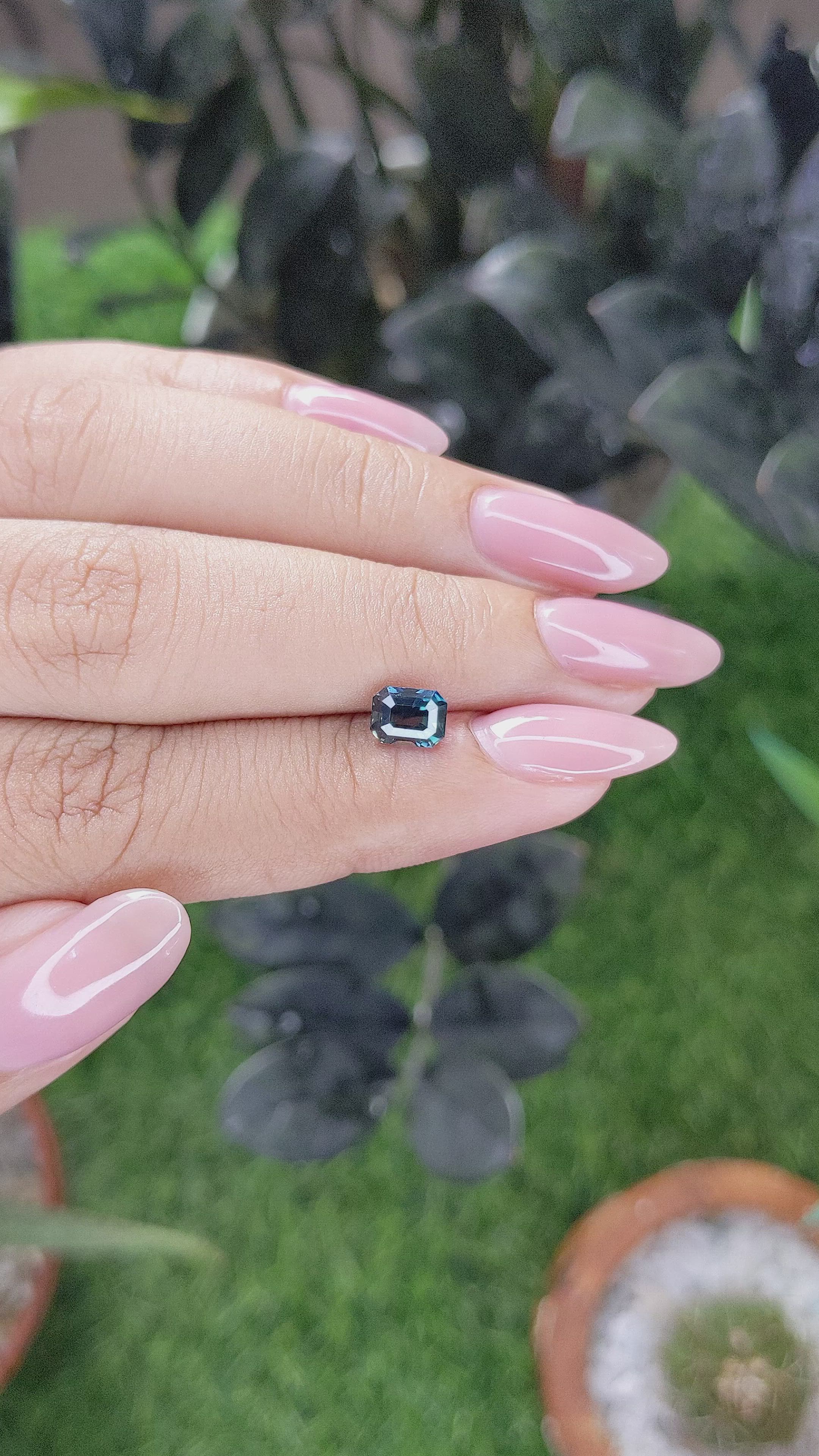1.18 Ct. Greenish Blue Sapphire from Madagascar Size Video