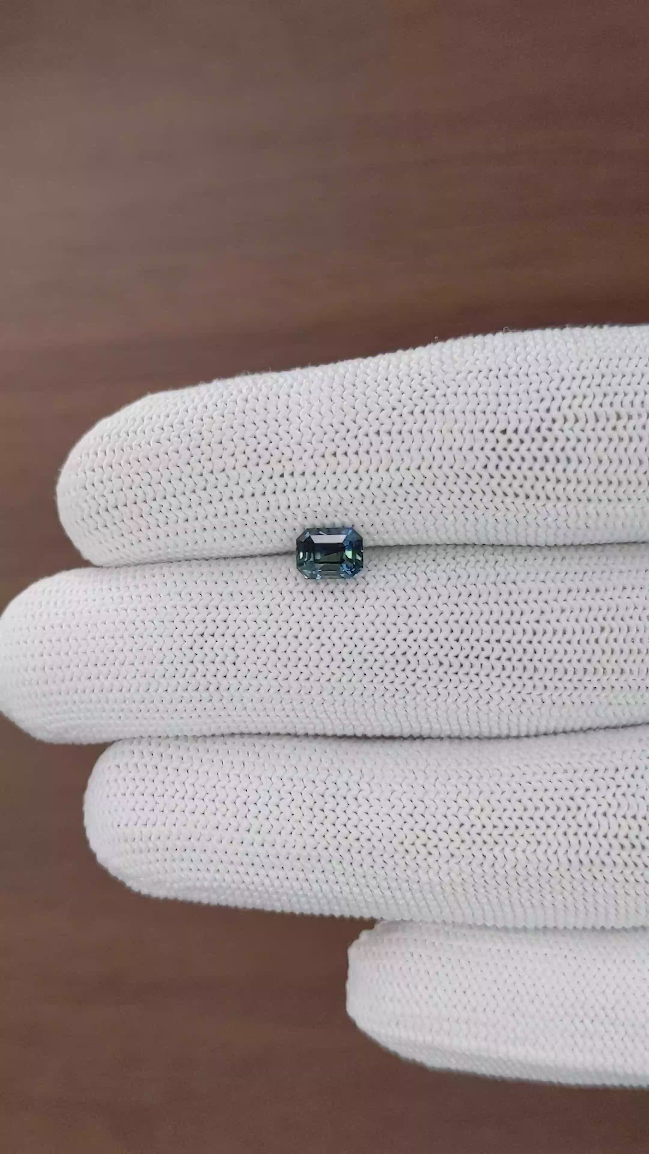 1.18 Ct. Greenish Blue Sapphire from Madagascar Size Video
