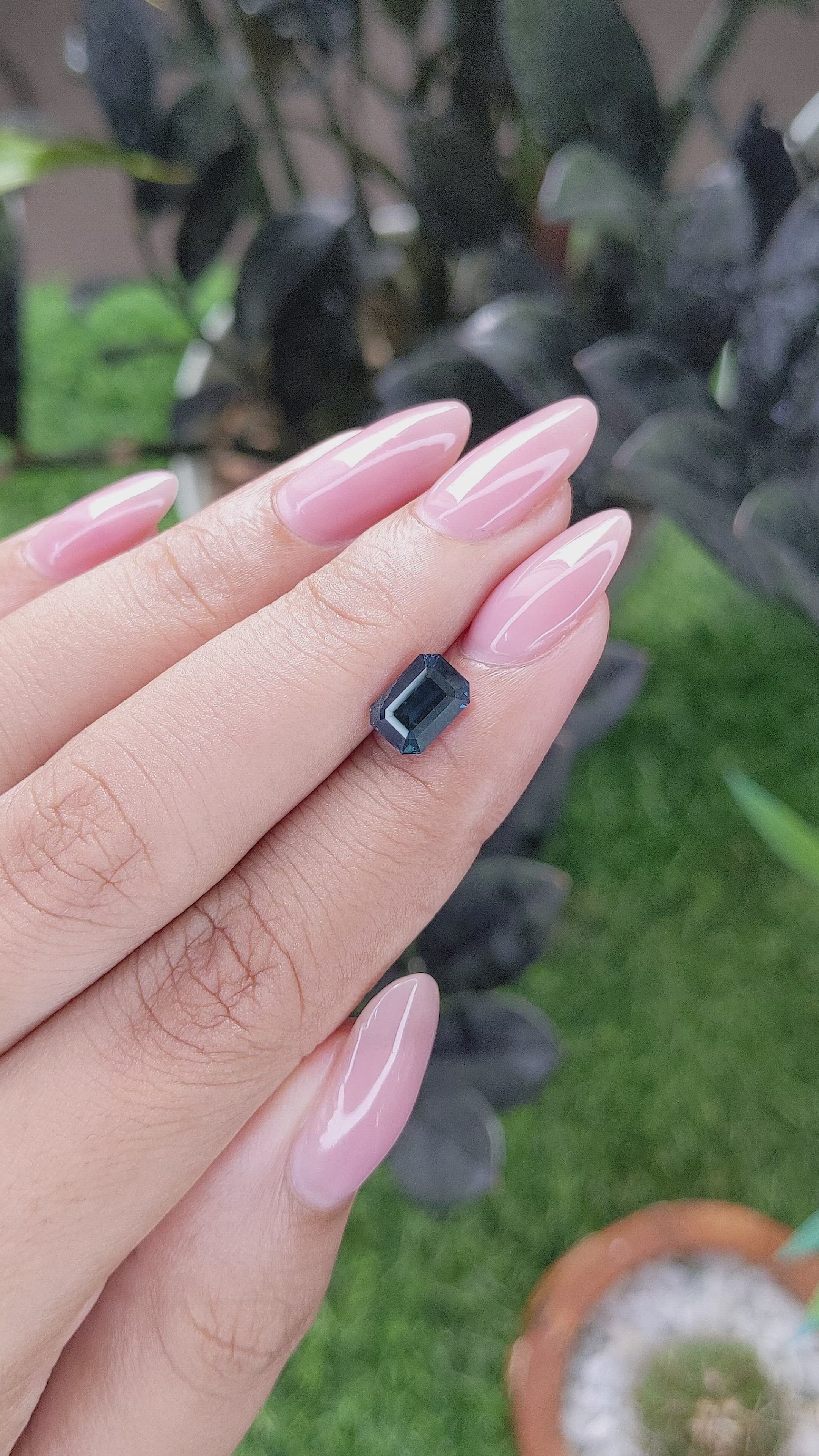 1.74 Ct. Greenish Blue Sapphire from Madagascar Size Video