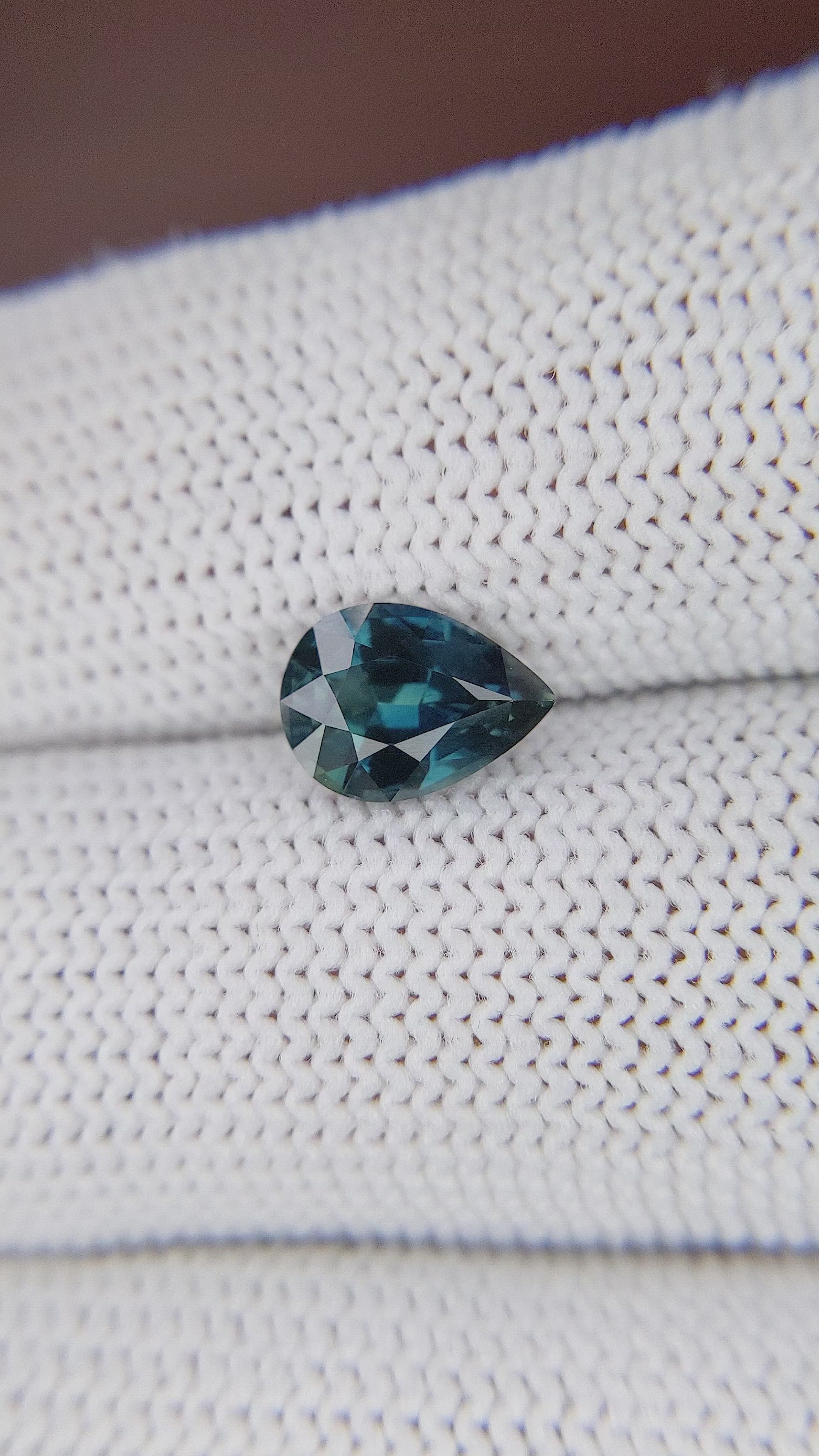 1.68 Ct. Greenish Blue Sapphire from Madagascar Size Video