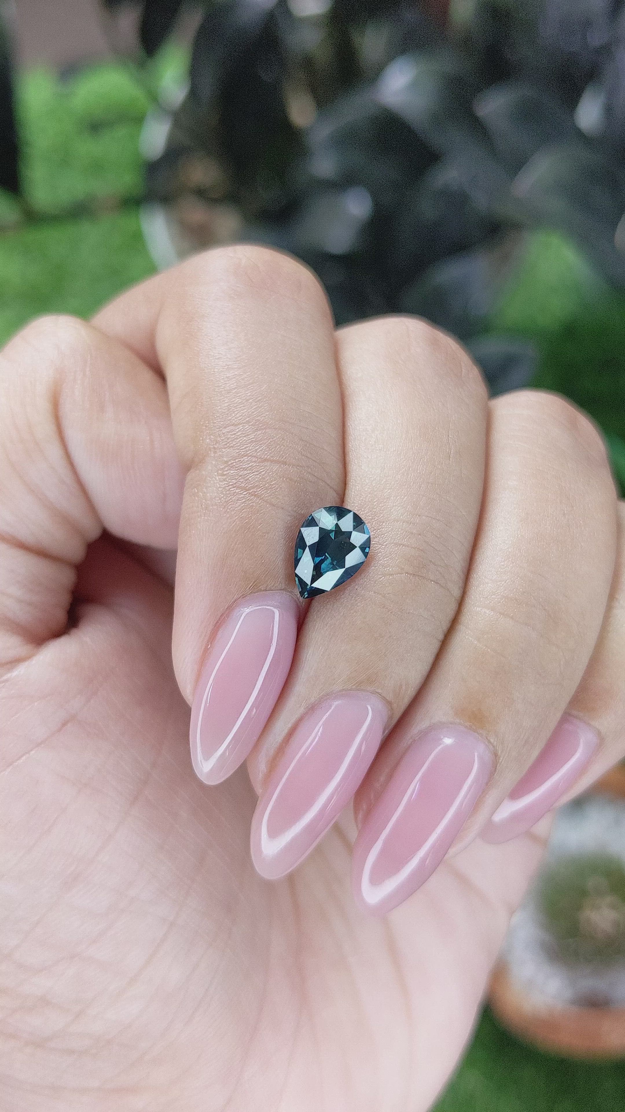 1.68 Ct. Greenish Blue Sapphire from Madagascar Size Video