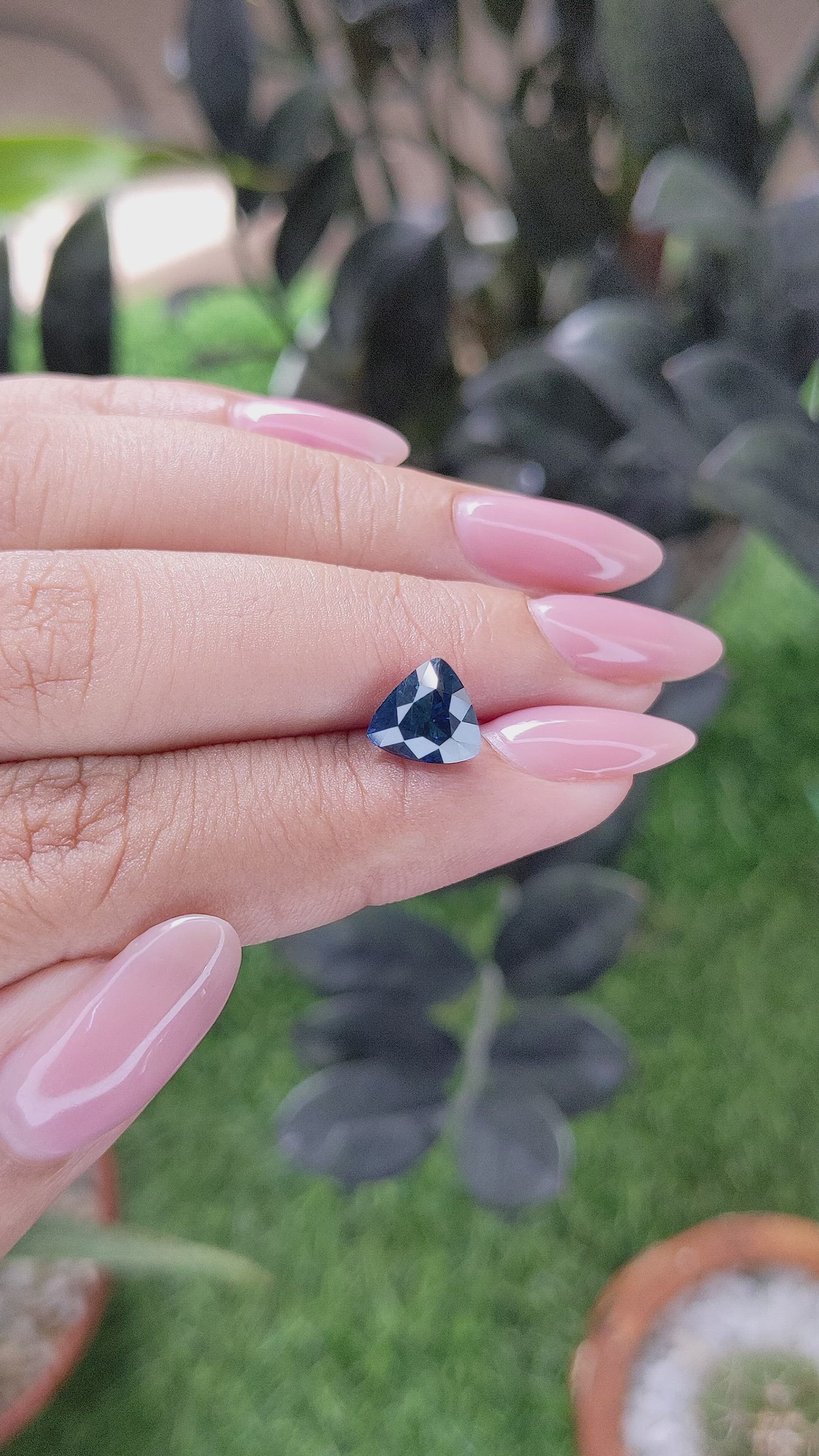 2.26 Ct. Greenish Blue Sapphire from Madagascar Size Video
