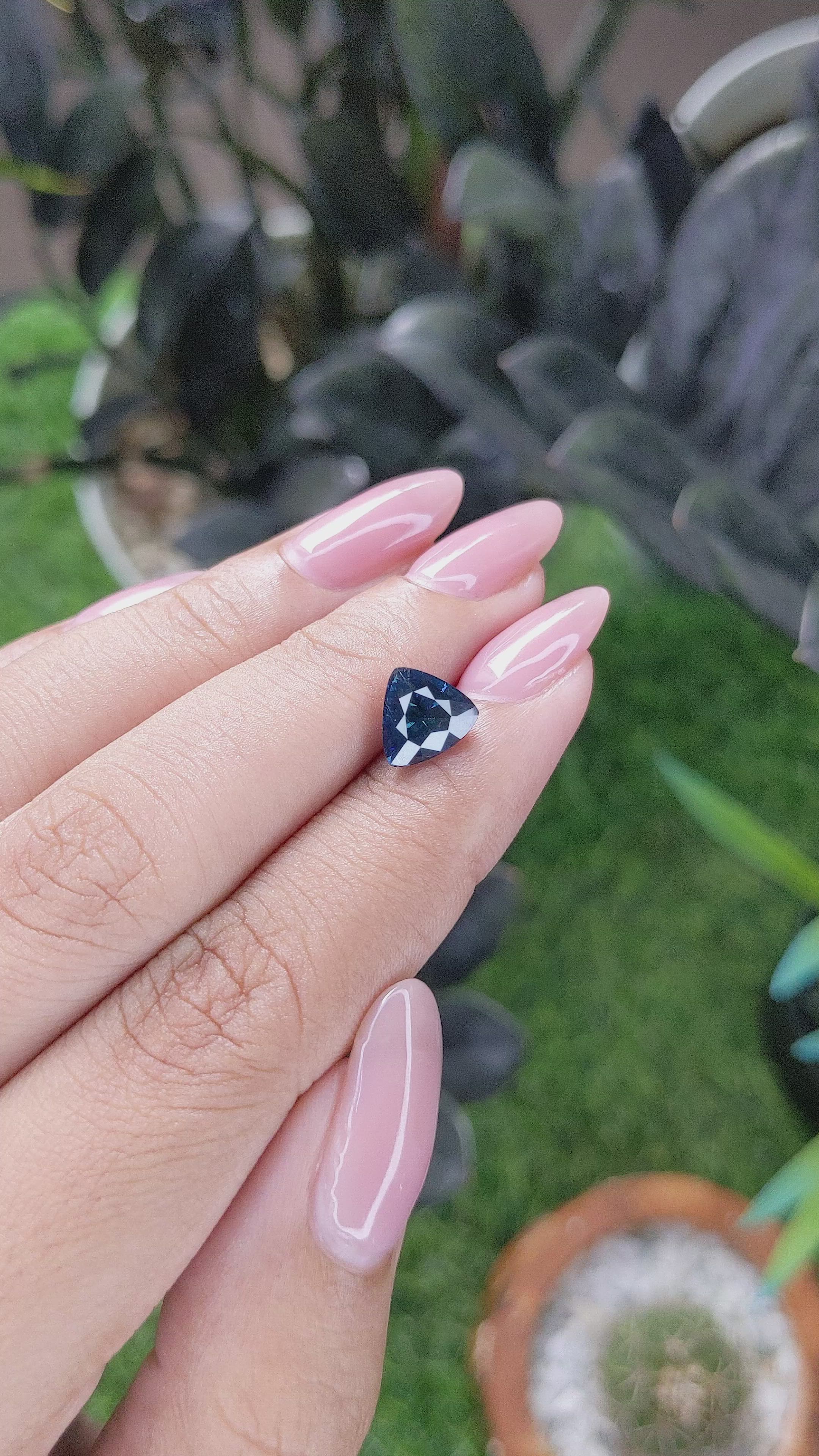 2.26 Ct. Greenish Blue Sapphire from Madagascar Size Video