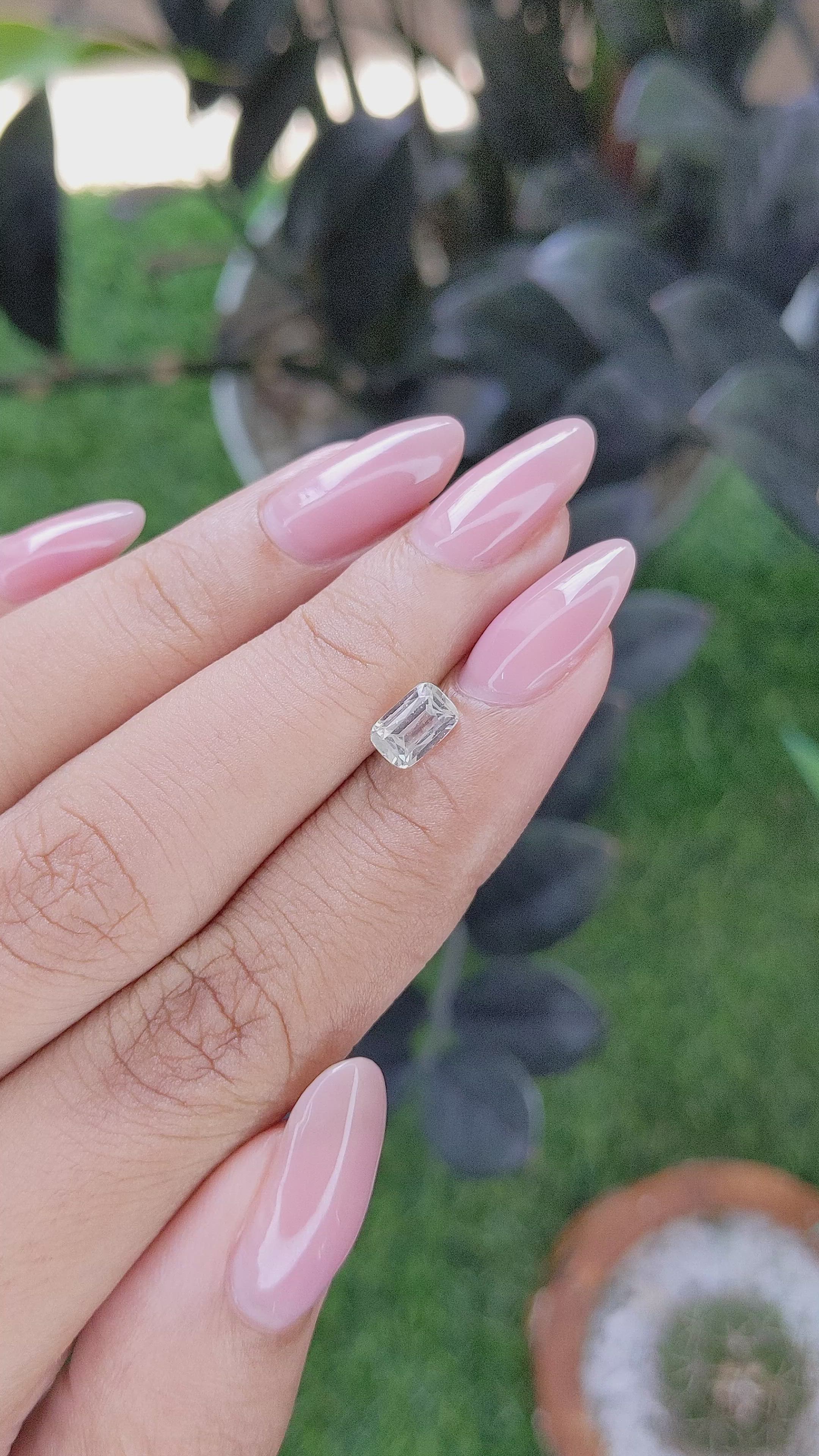 0.99 Ct. White Sapphire from Ceylon (Sri Lanka) Size Video