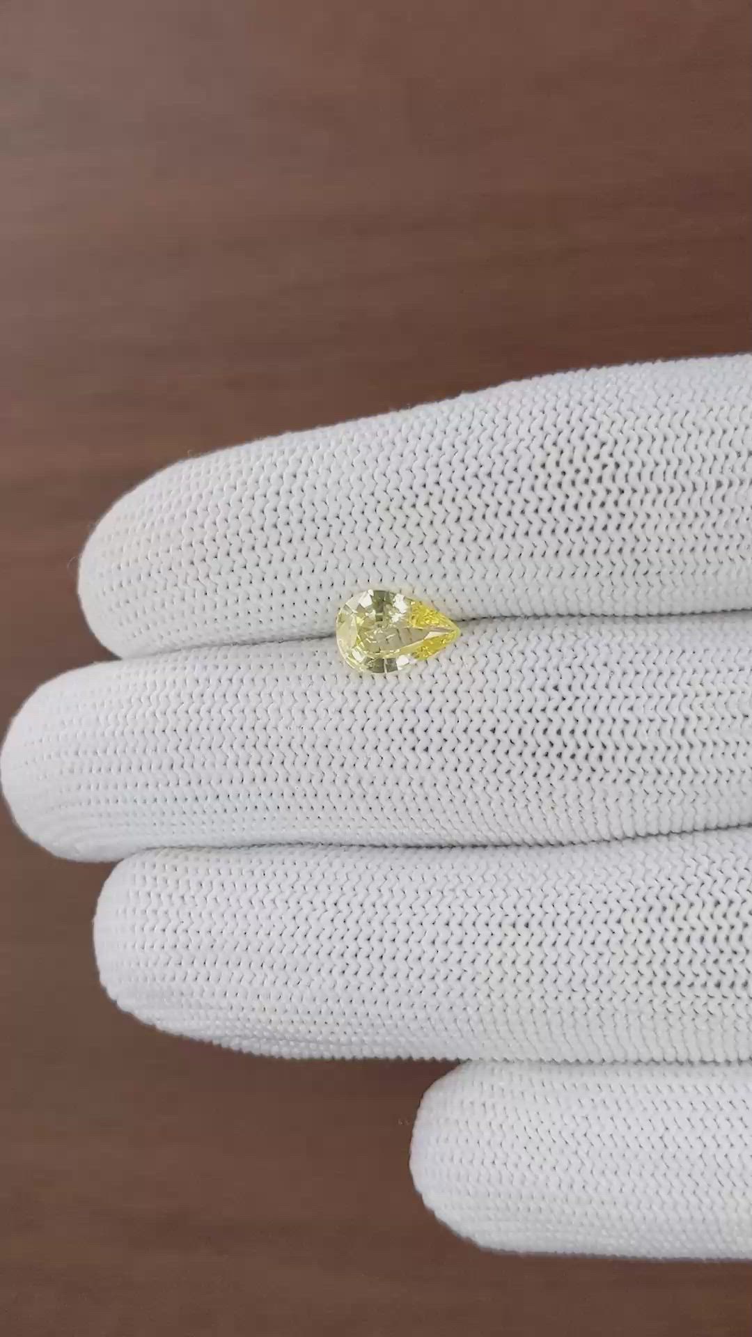 1.39 Ct. Yellow Sapphire from Ceylon (Sri Lanka) Size Video