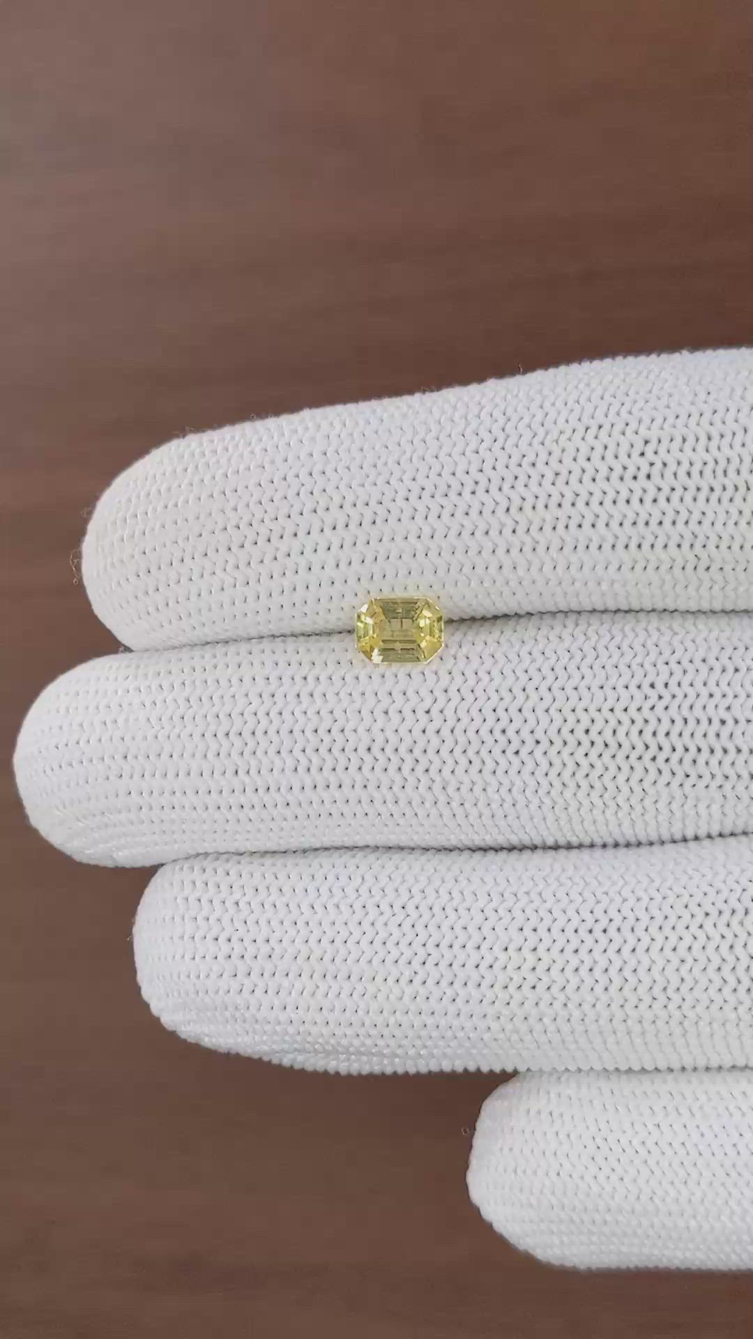 0.87 Ct. Yellow Sapphire from Ceylon (Sri Lanka) Size Video
