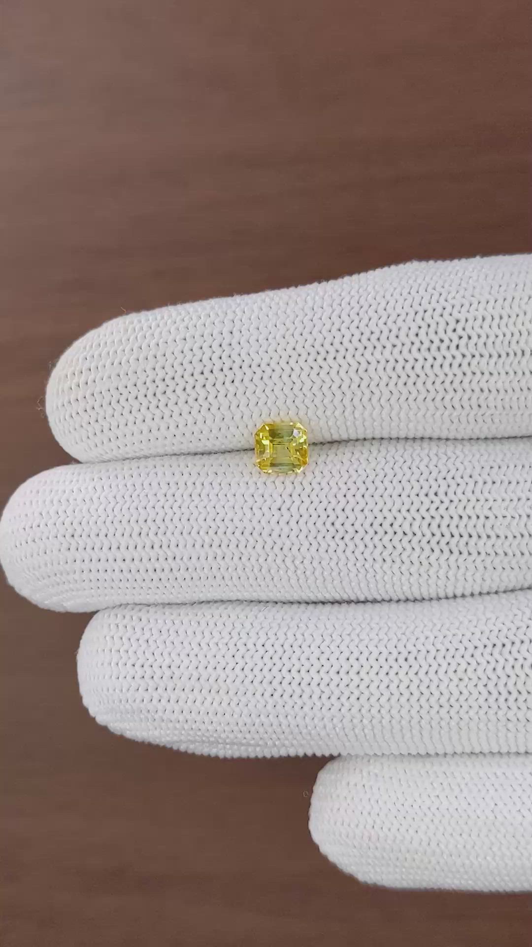 1.14 Ct. Yellow Sapphire from Ceylon (Sri Lanka) Size Video
