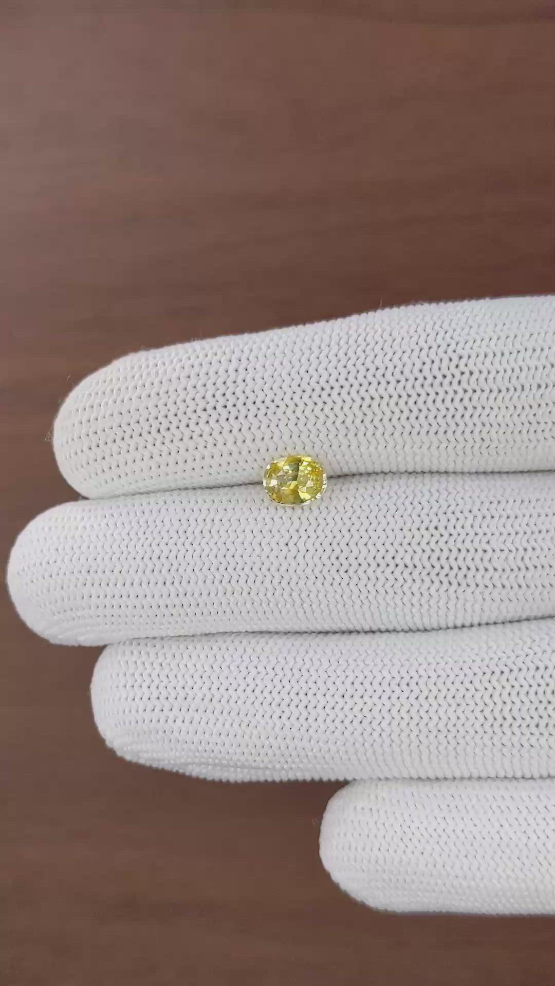 1.06 Ct. Yellow Sapphire from Ceylon (Sri Lanka) Size Video