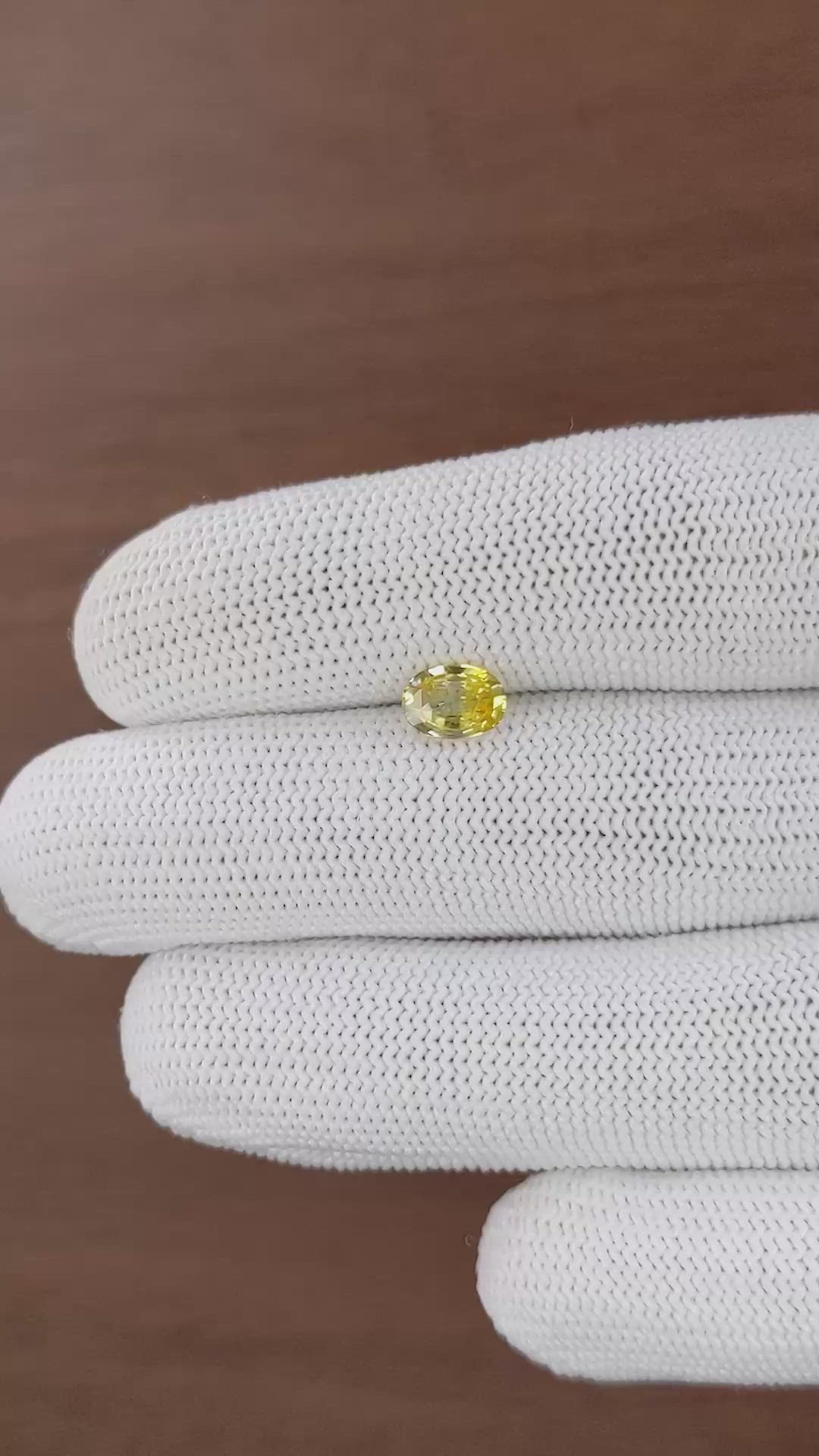 1.08 Ct. Yellow Sapphire from Ceylon (Sri Lanka) Size Video