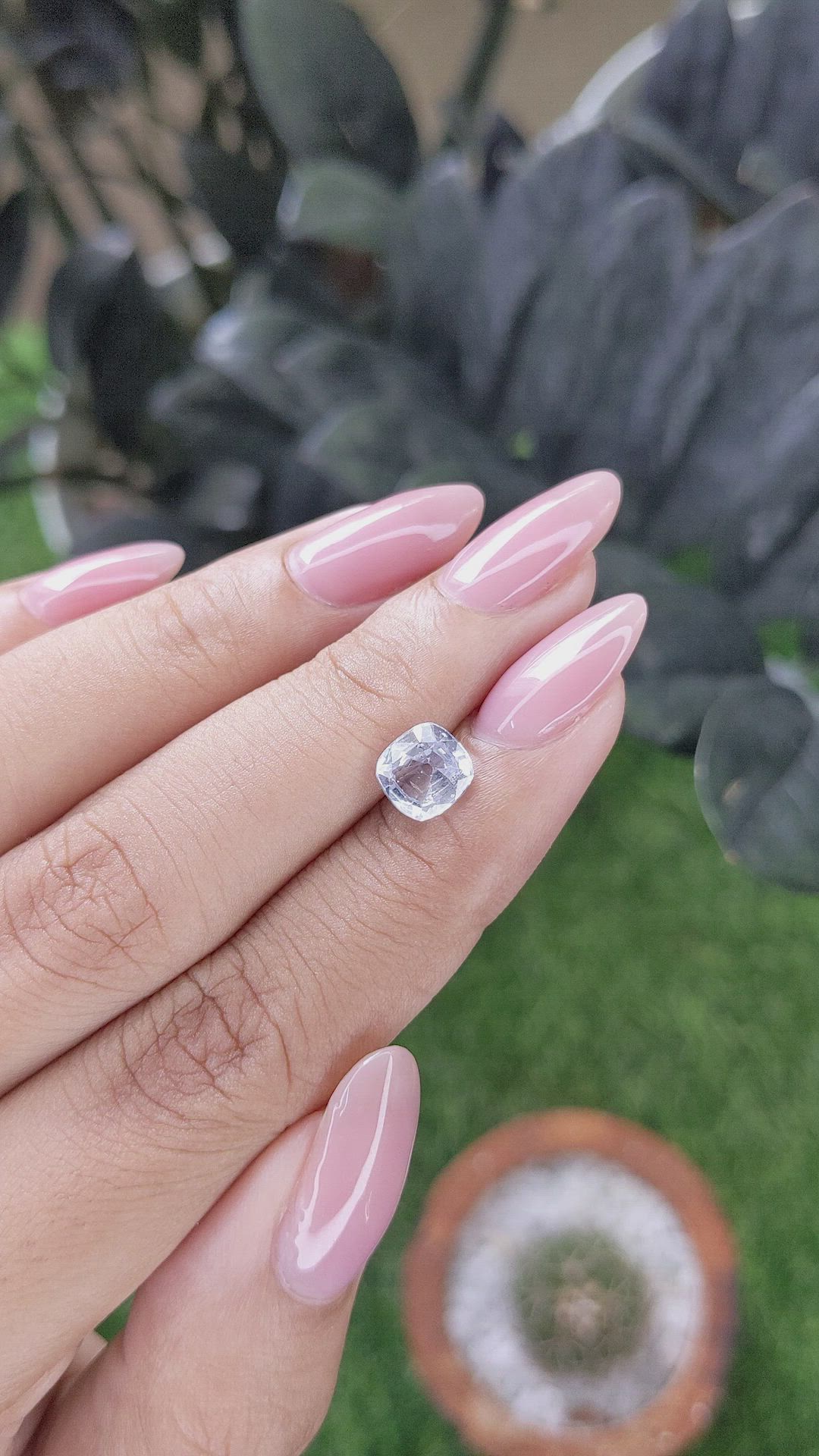 1.82 Ct. White Sapphire from Ceylon (Sri Lanka) Size Video