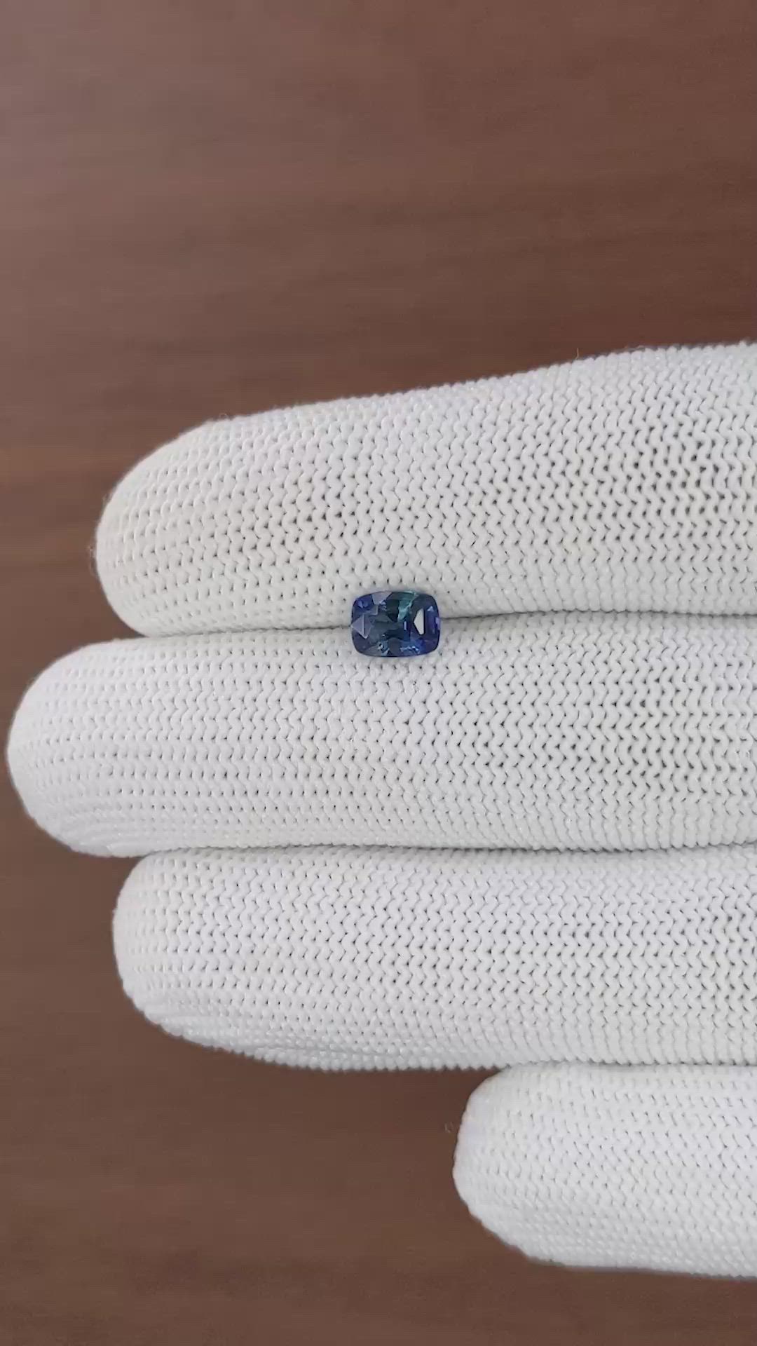1.15 Ct. Greenish Blue Sapphire from Ceylon (Sri Lanka) Size Video