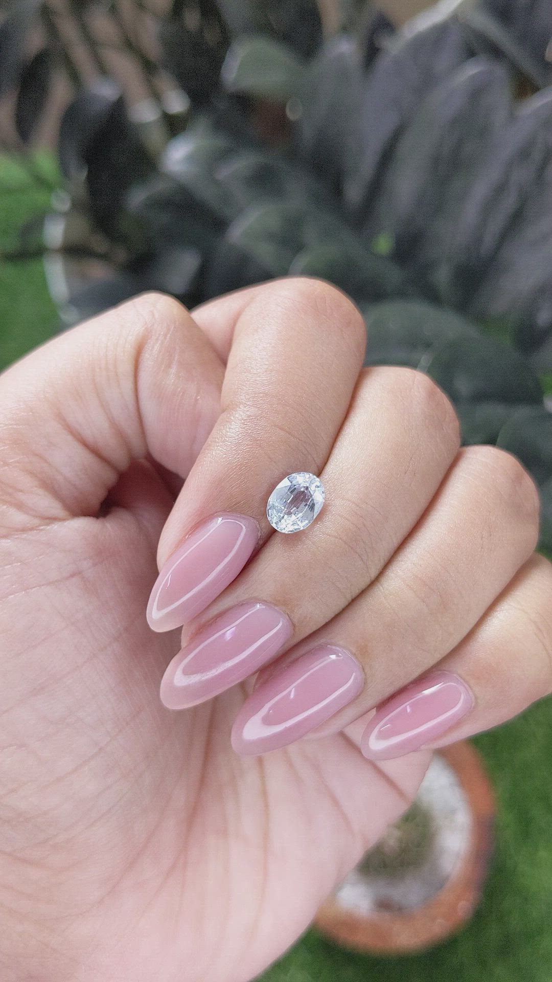1.21 Ct. White Sapphire from Ceylon (Sri Lanka) Size Video